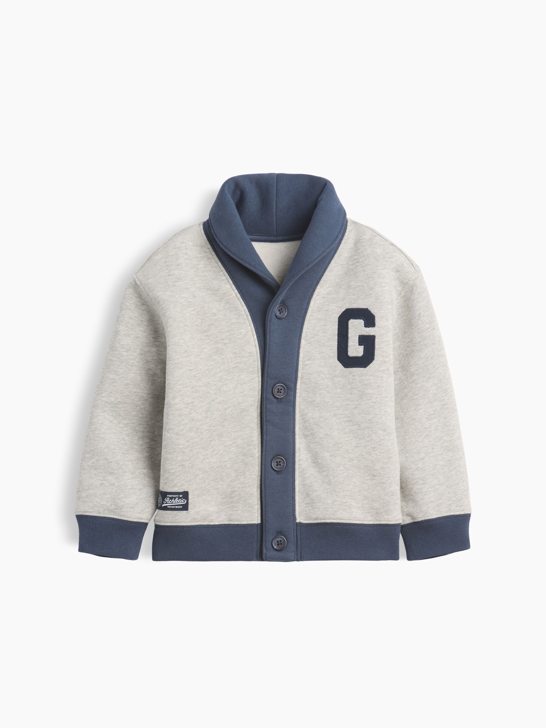 Grey - Baby And Toddler Vintagesoft Varsity Shawl Cardigan