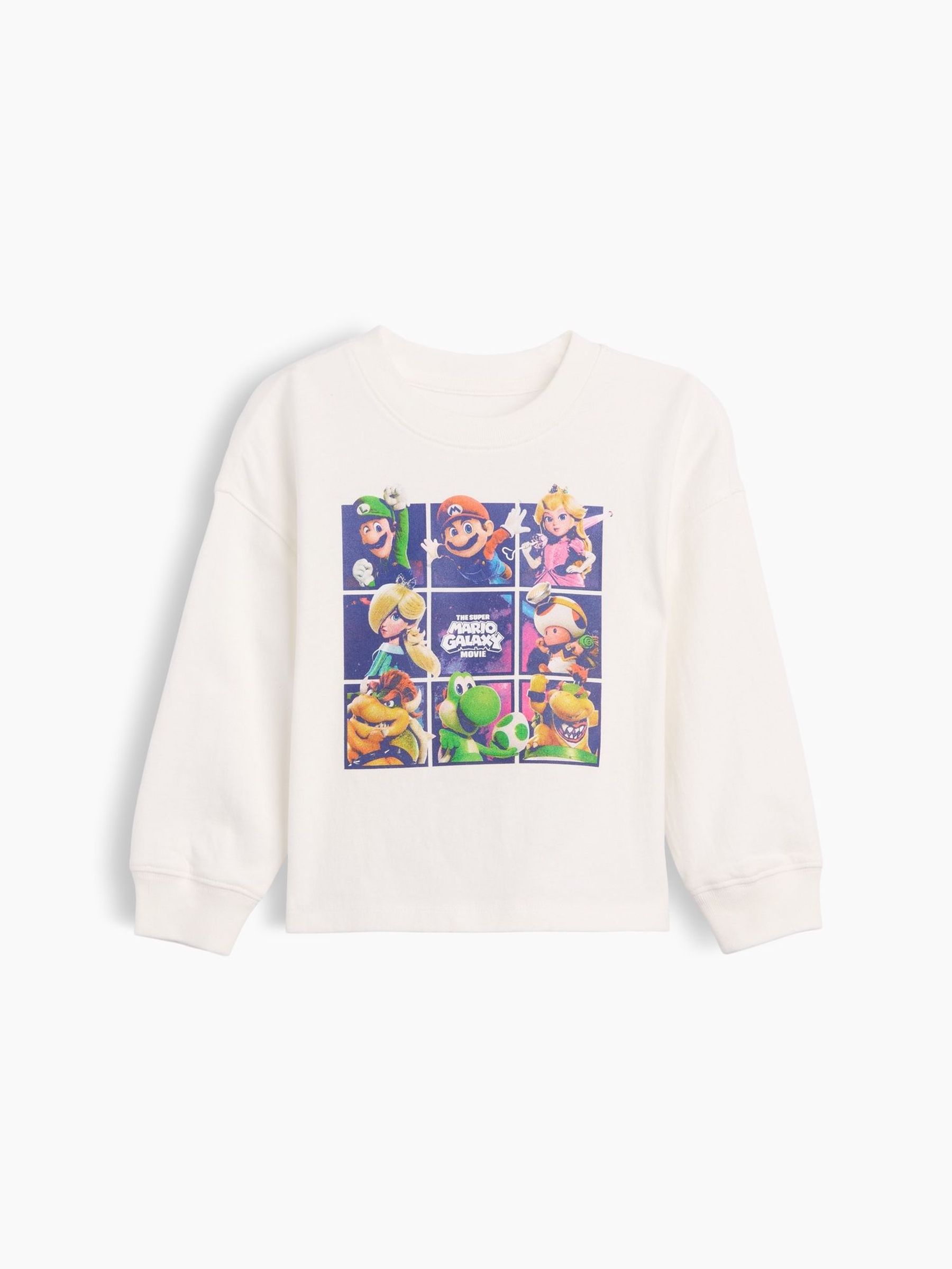 White - Super Mario Graphic Long Sleeve T-shirt