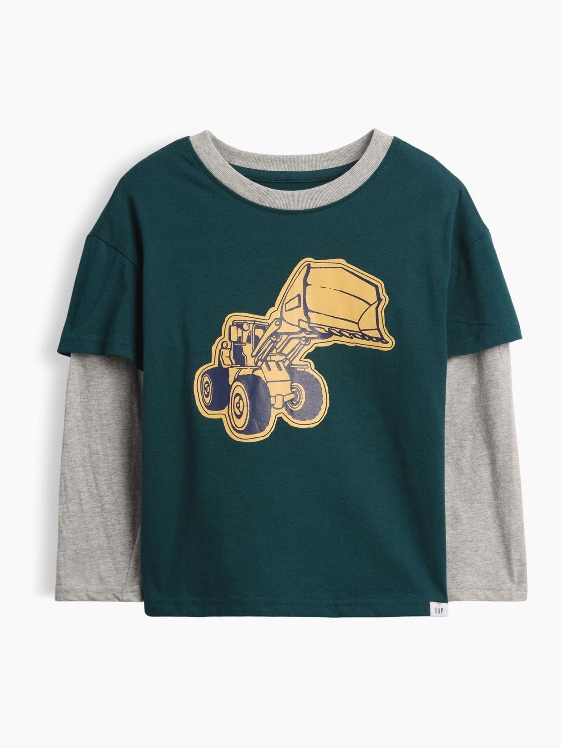 Green/Grey Digger - Graphic Long Sleeve T-shirt