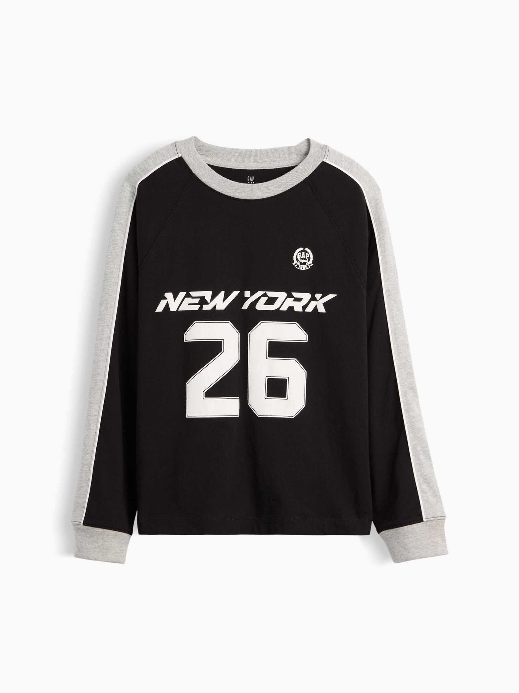 Black/Grey - Relaxed Logo Long Sleeve T-shirt