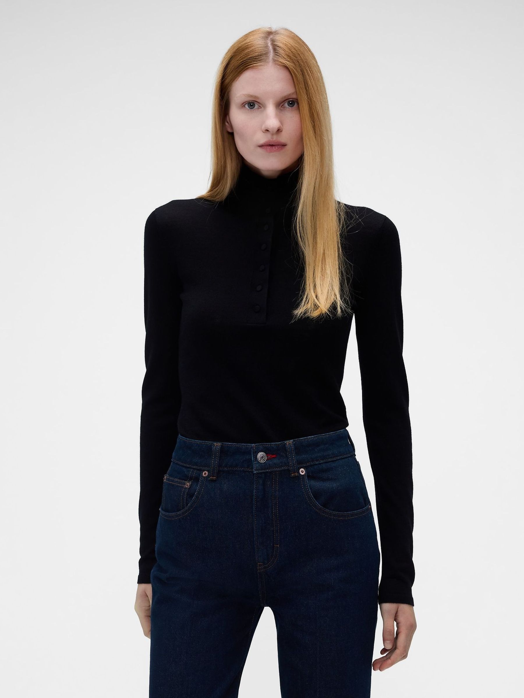 Gap x Victoria Beckham Black - Merino Turtle Neck Jumper