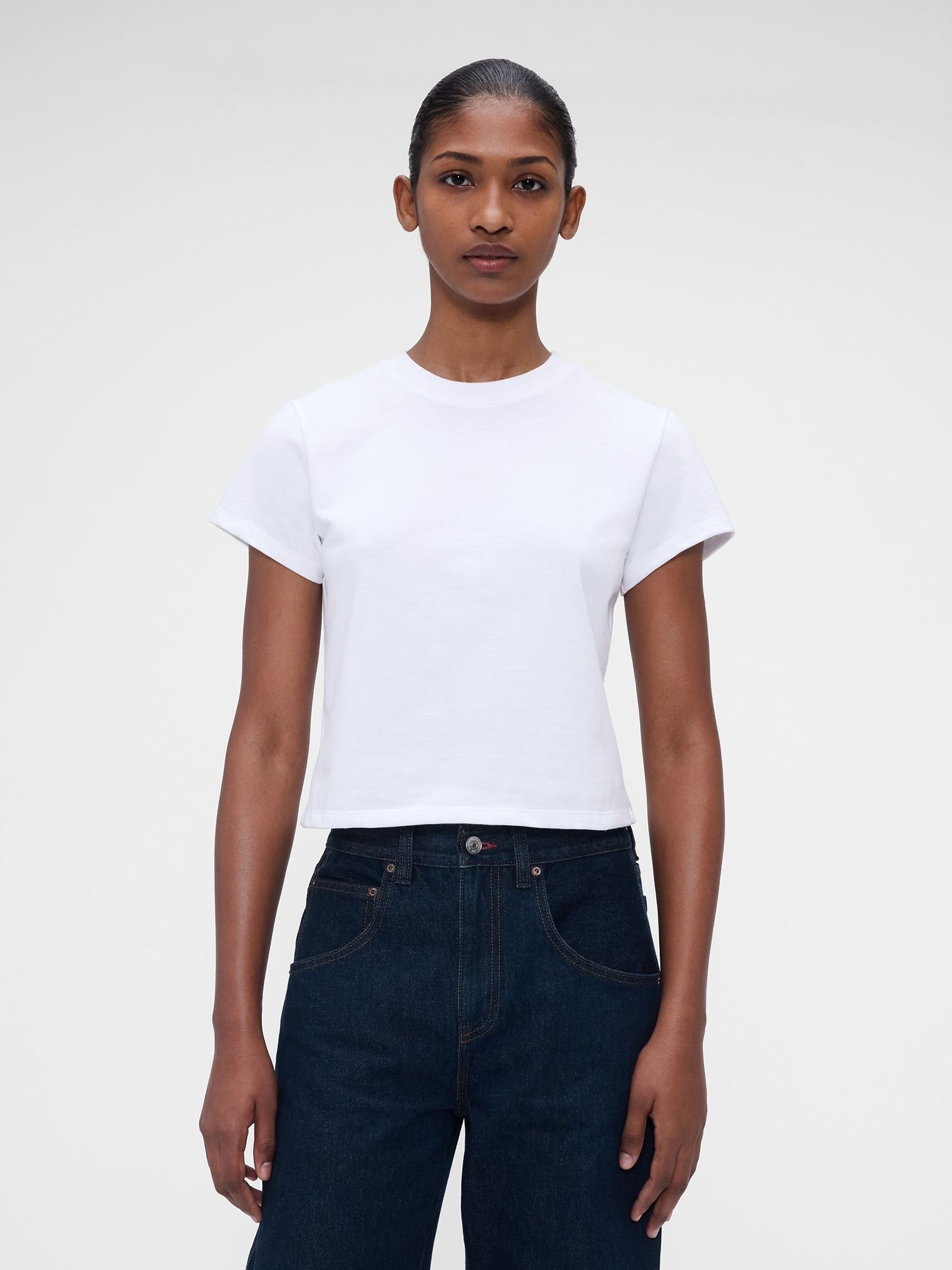 Gap x Victoria Beckham White - Logo Crop T-shirt