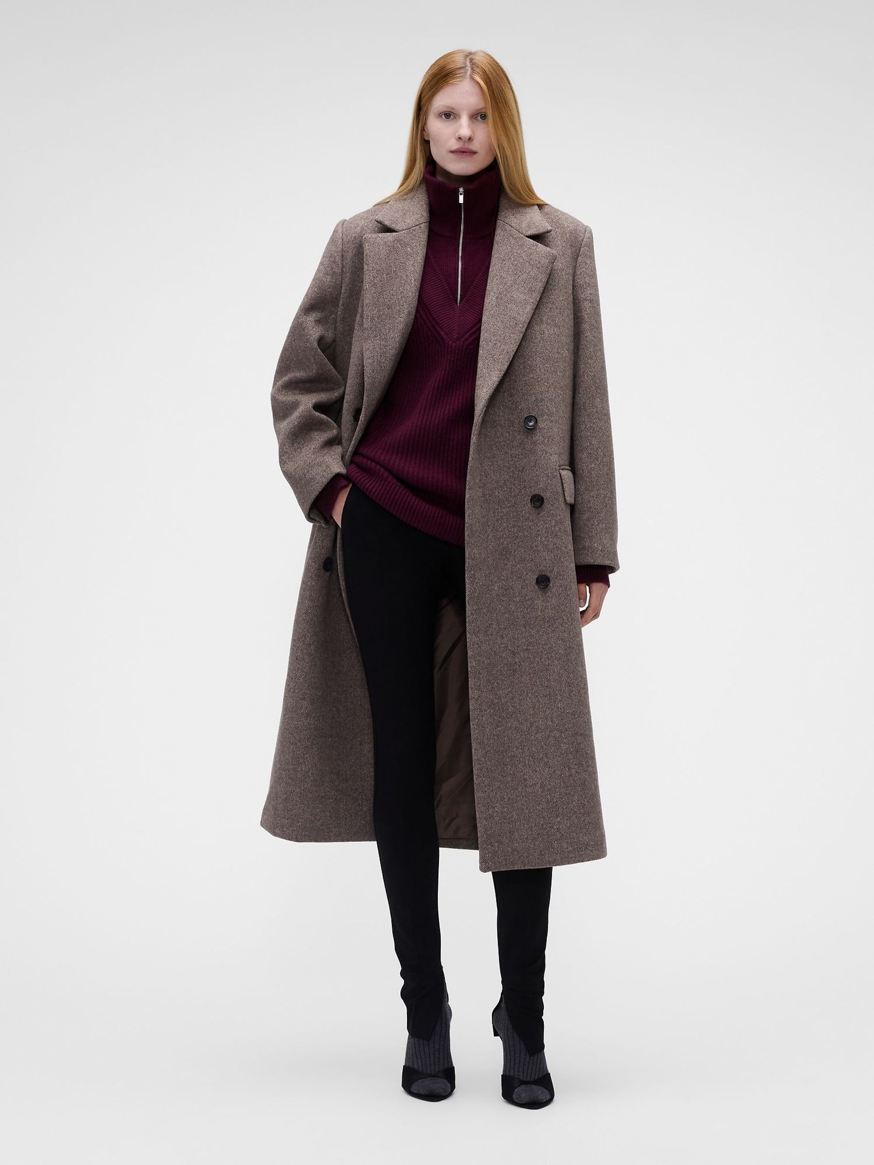 Gap x Victoria Beckham Black - Mid Rise Split-hem Ponte Trousers