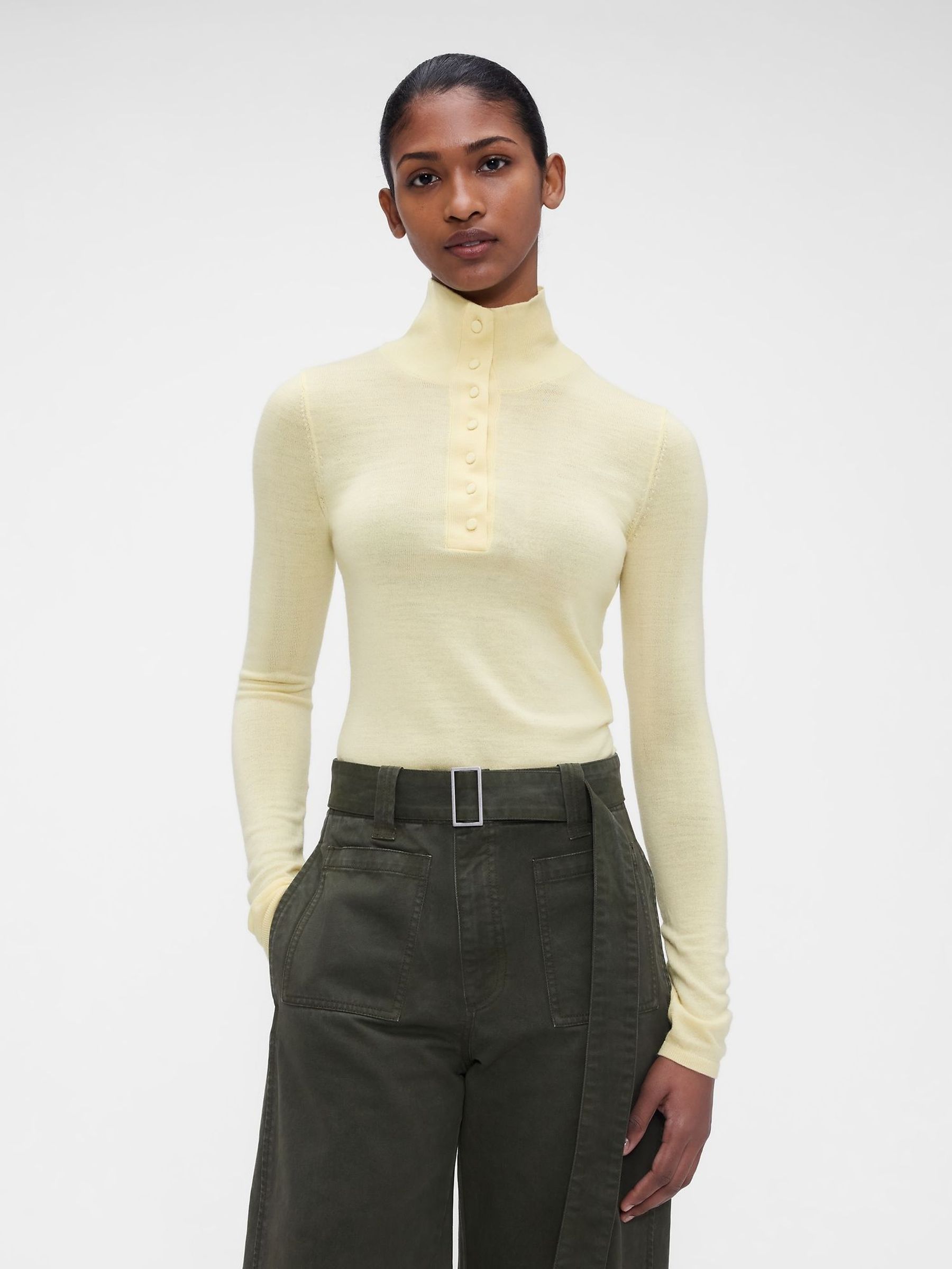 Gap x Victoria Beckham Yellow - Merino Turtle Neck Jumper