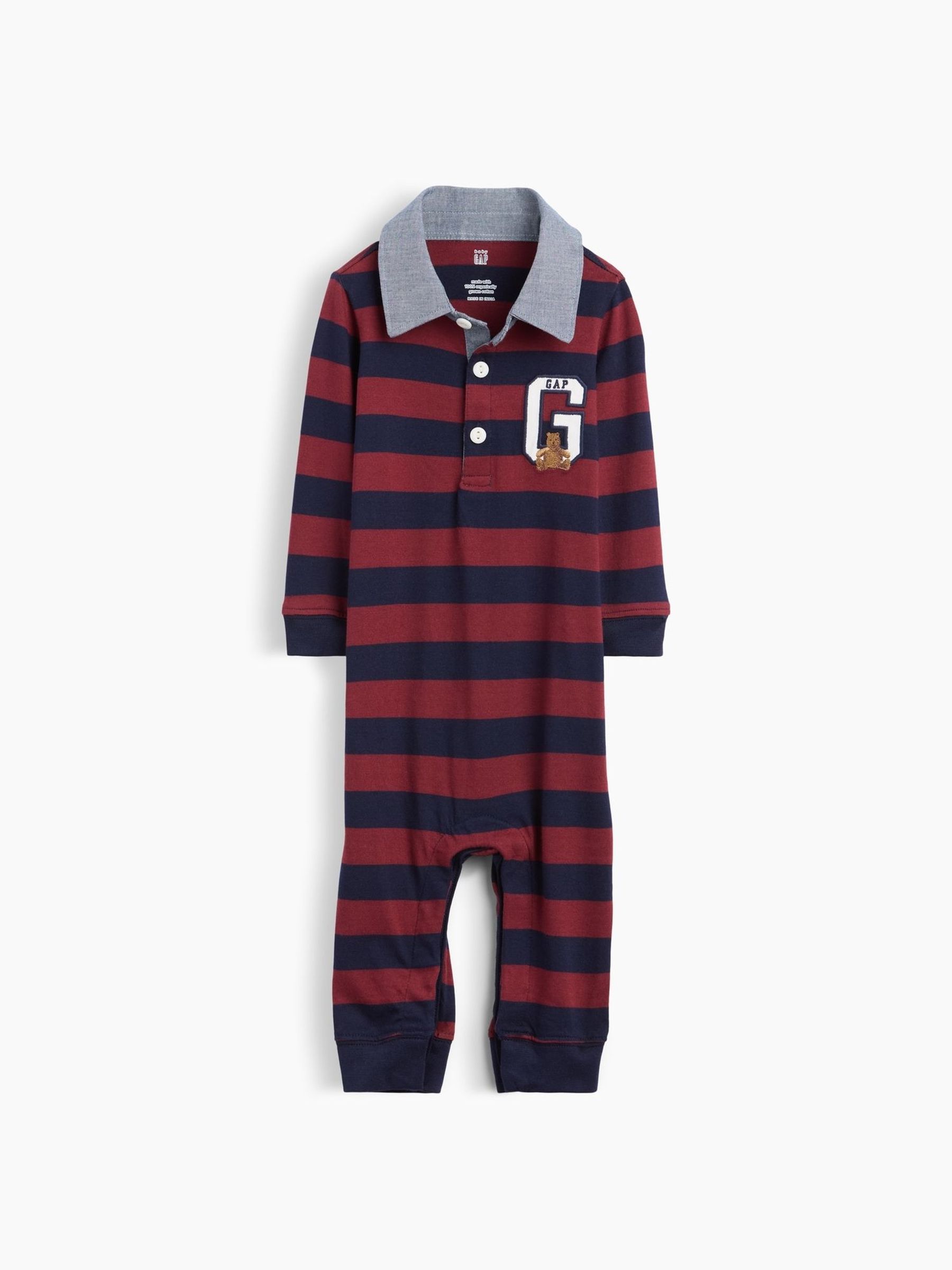 Red & Navy Stripe - Rugby One-piece