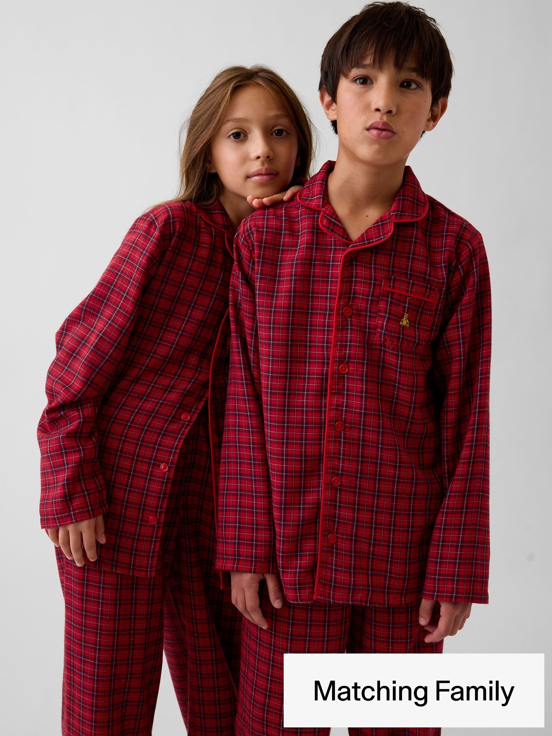 Red - Matching Family Flannel Pyjamas Set