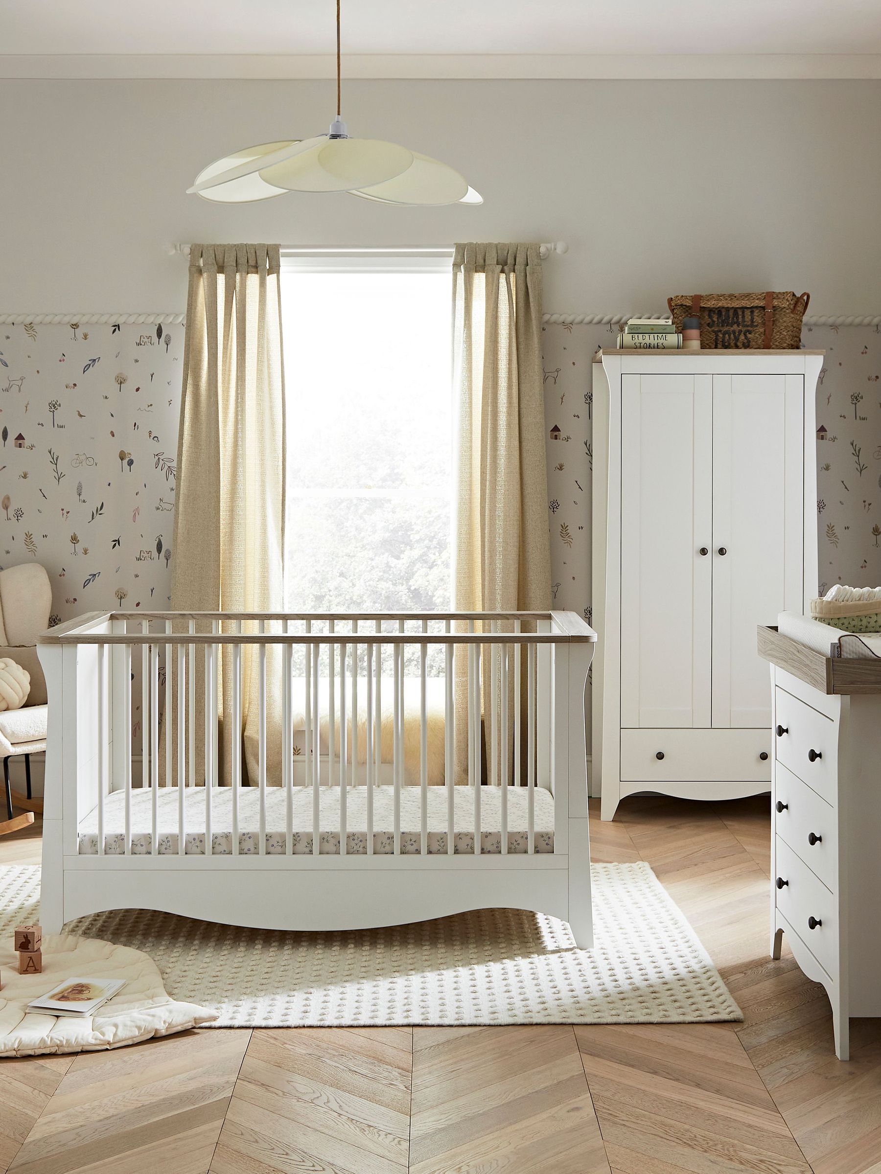 CuddleCo 3 Piece White Ash Cashmere Clara Nursery Furniture Set (252303) | £899