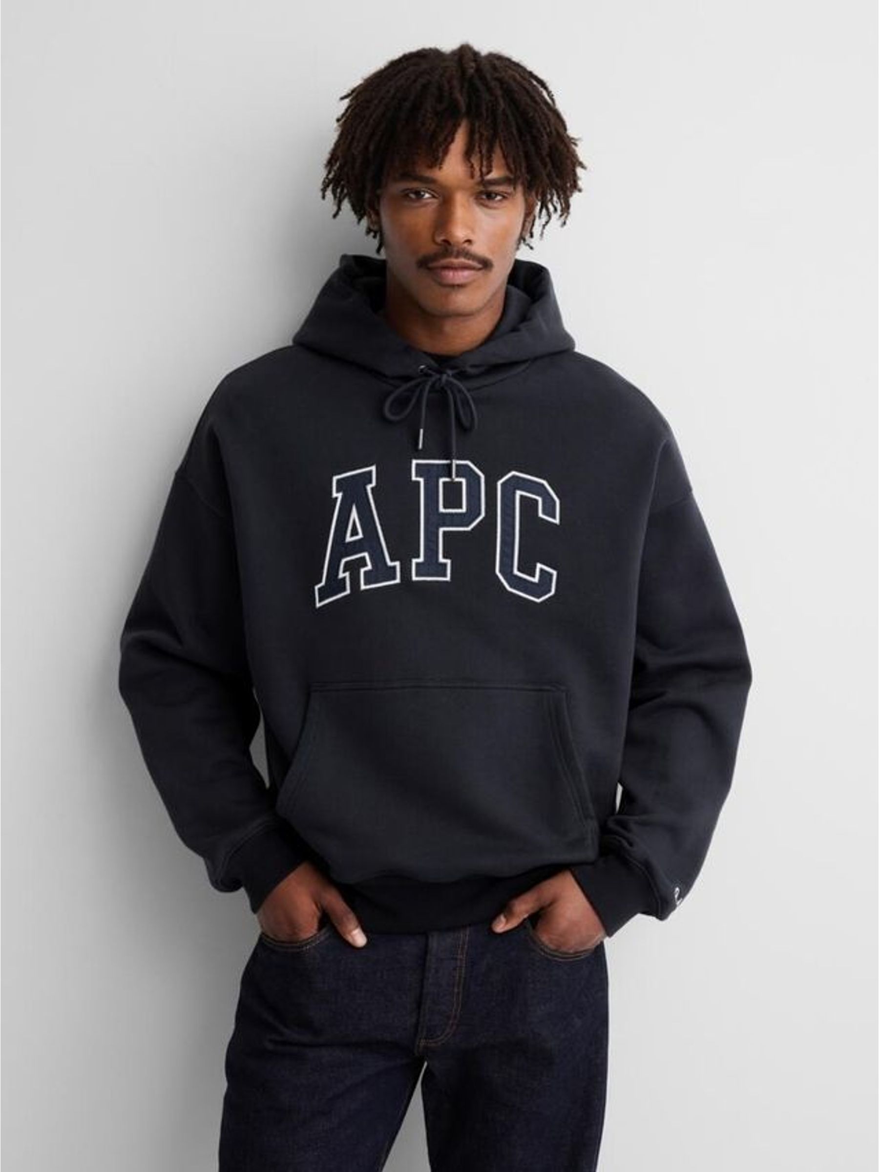Gap x A.P.C. Black - Regular Extra Heavyweight Logo Hoodie