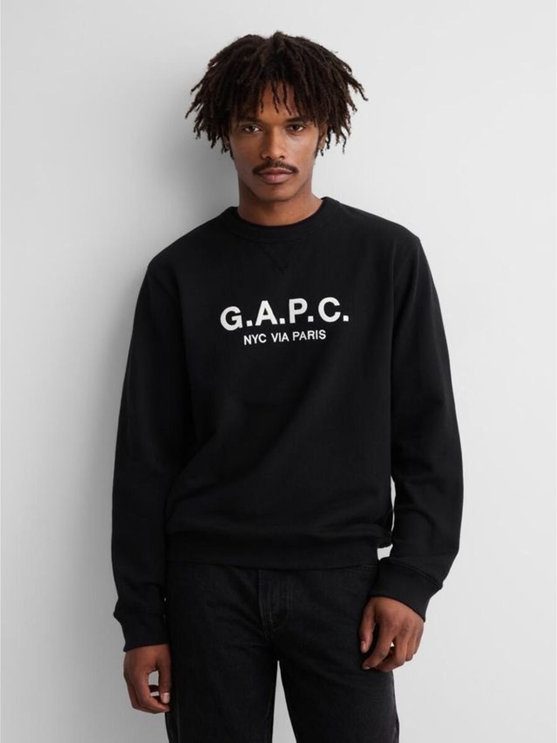 Gap x A.P.C Black - Regular Heavyweight Logo Sweatshirt