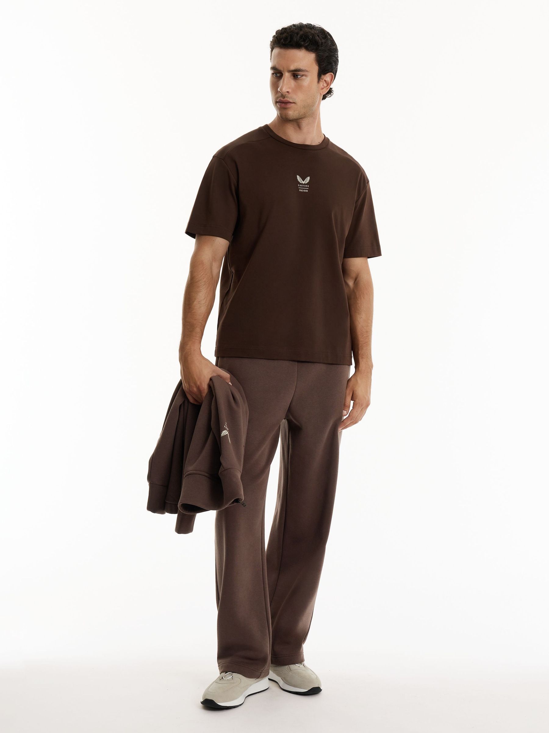 Cocoa Bark/Stone - Regular Reiss | Castore Relaxed-fit Fleece Joggers