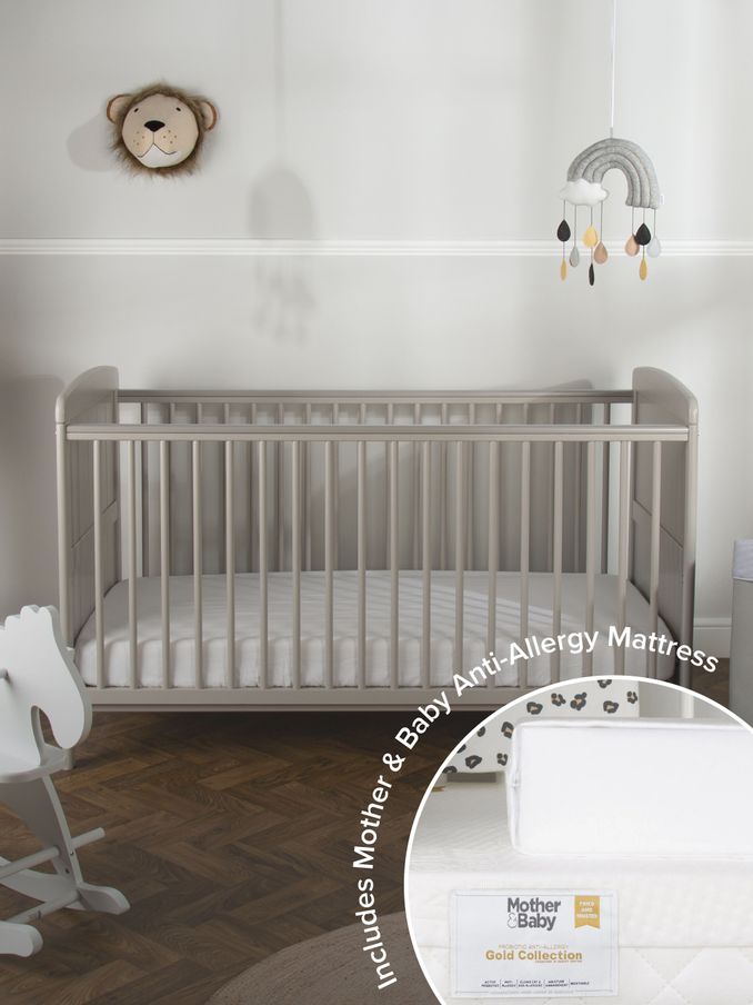 CuddleCo Grey Juliet Cot Bed With Mother&Baby First Gold Foam Mattress (290494) | £280