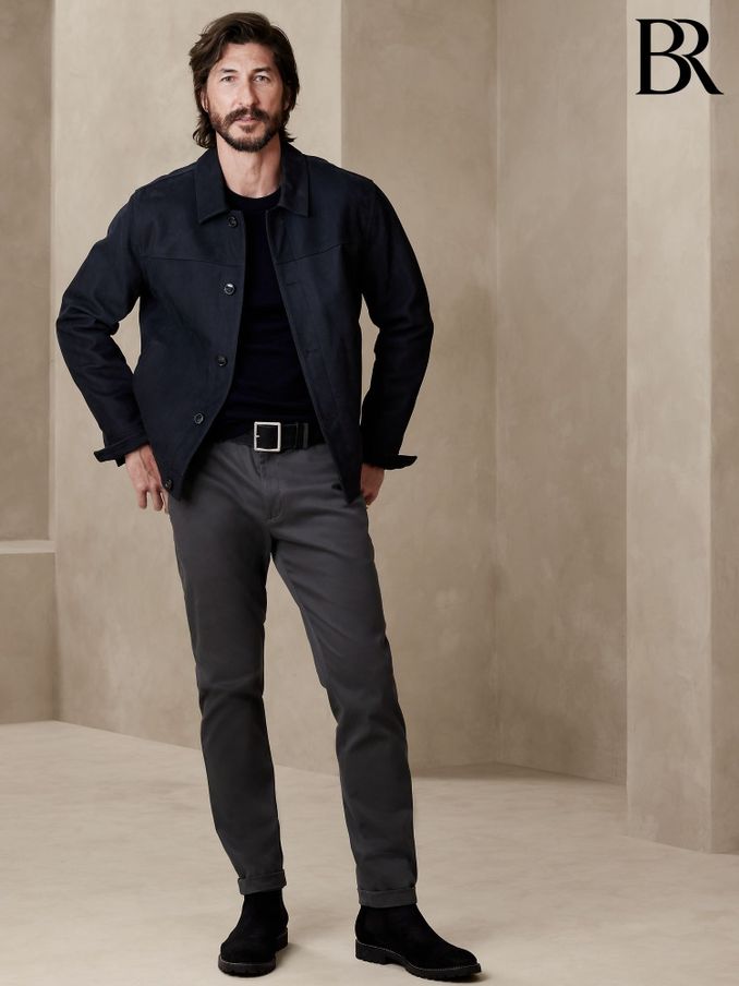 Banana Republic Dark Grey Slim Rapid Movement Chino (293149) | £75