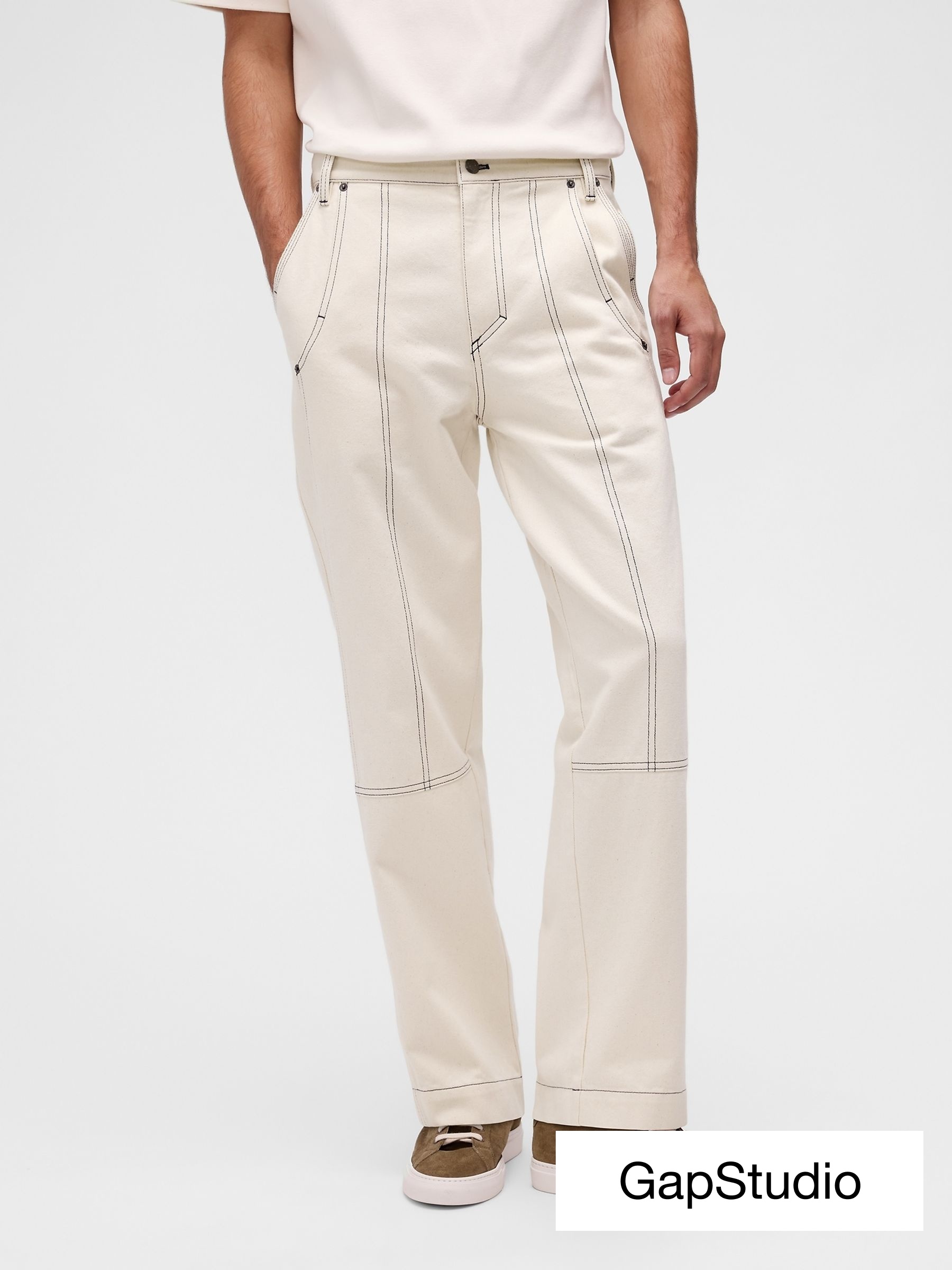 GapStudio Cream - Regular Relaxed Utility Jeans