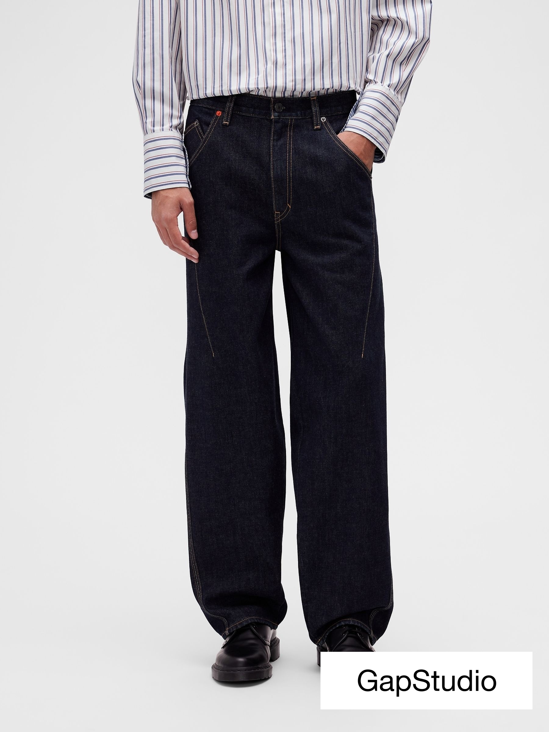 GapStudio Dark Wash - Regular Seamed Straight Jeans