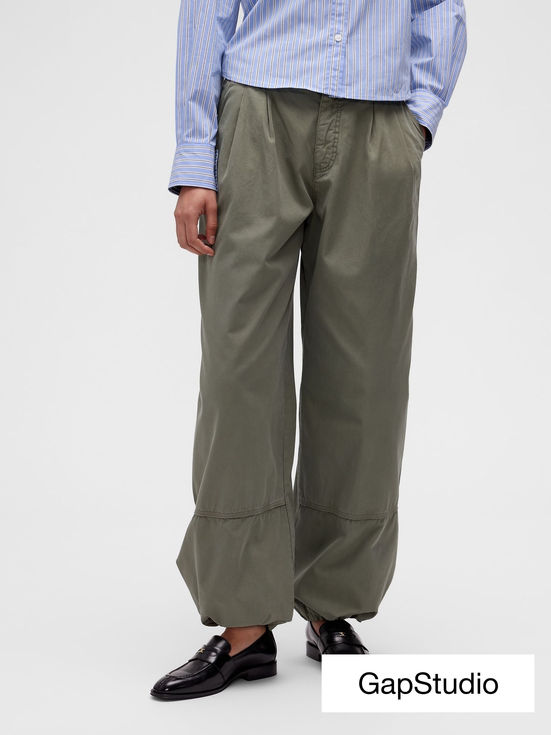 GapStudio Green - Pleated Parachute Trousers