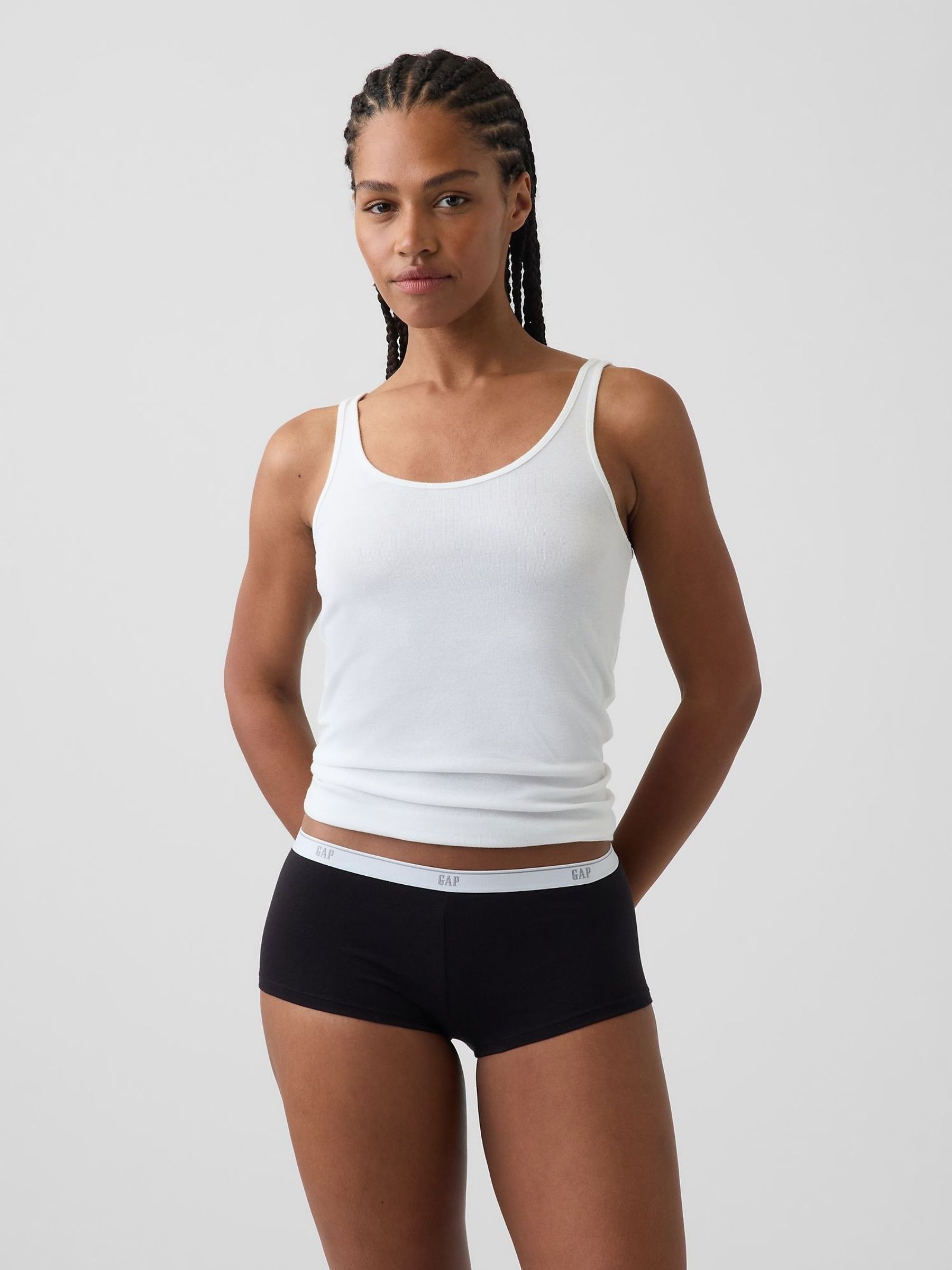 Black - Soft Stretch Logo Boy Short Briefs