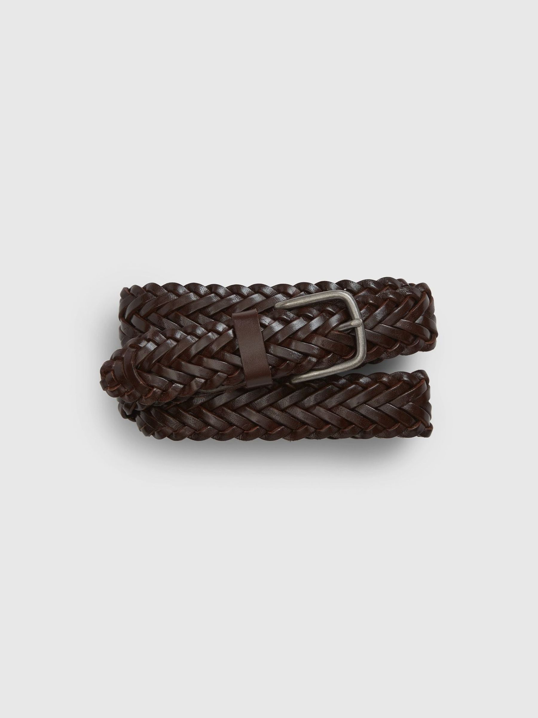 Brown - Regular Braided Leather Belt
