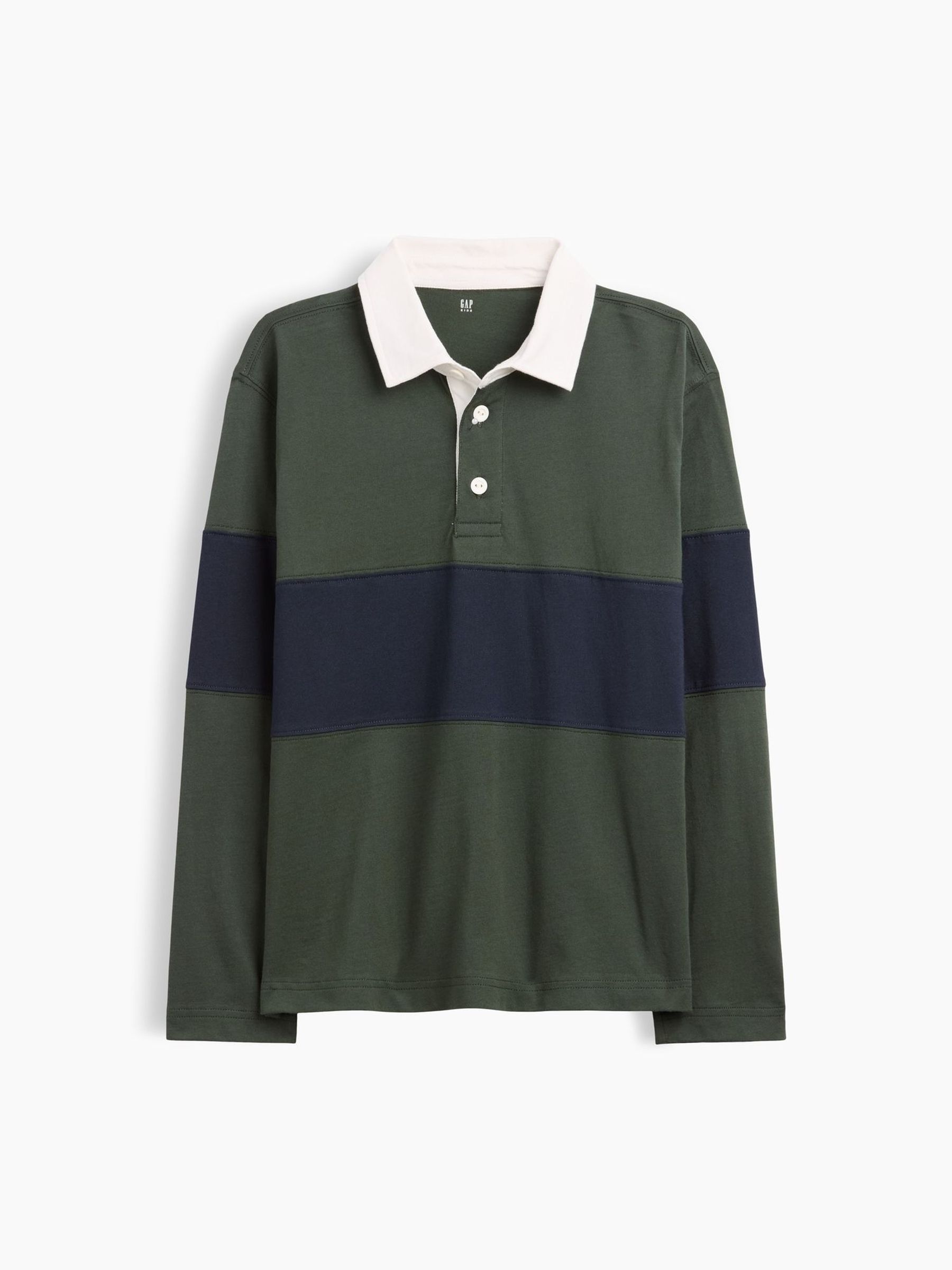 Green - Long Sleeve Rugby Polo Shirt