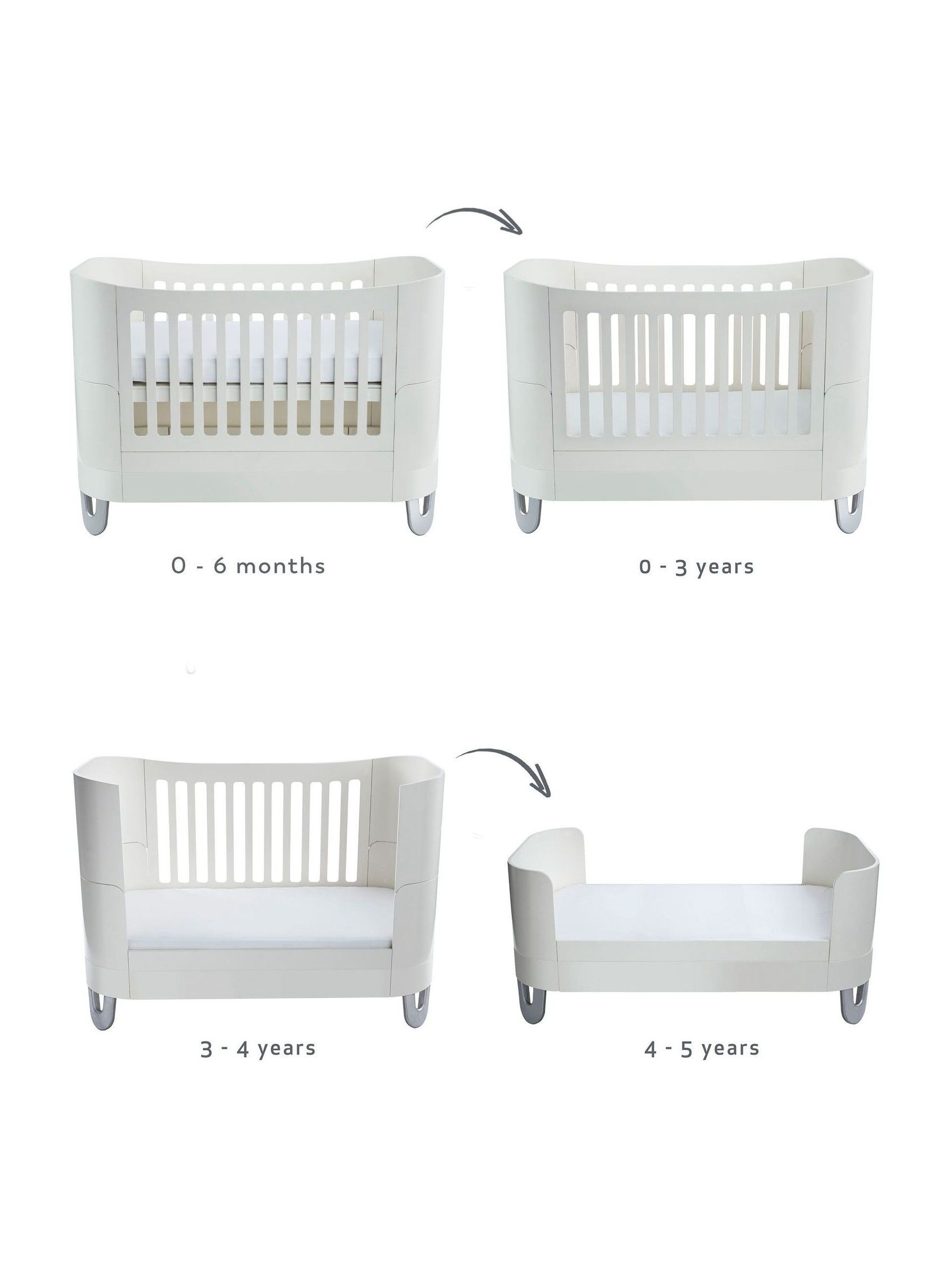 Gaia Baby White Gaia Serena Cot Bed (302308) | £600