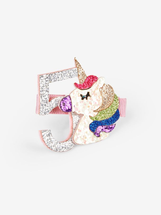 Pastel Pink 5th Birthday Glitter Clip (314058) | £5.50