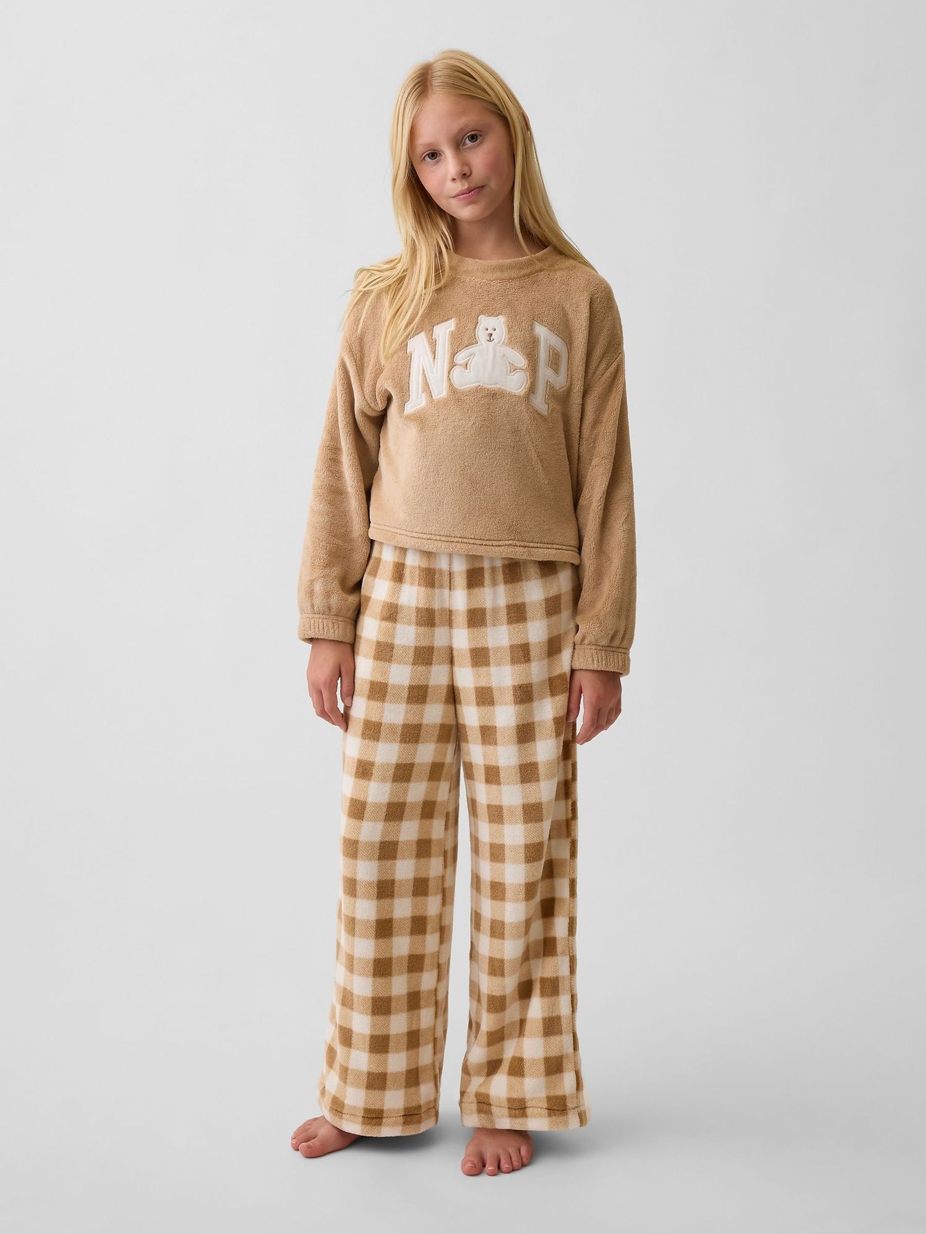 Tan Brown Gingham - Cosy Pyjama Bottoms