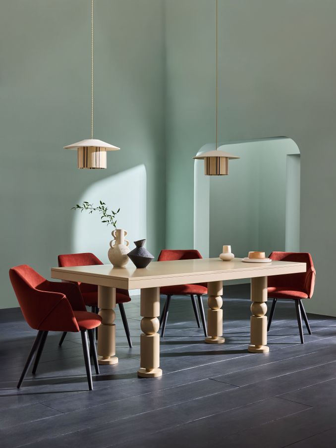 Cora 6 Seater Dining Table in Dusky Mauve Pink (320331) | £320