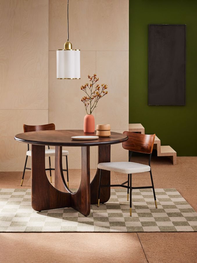 Arlo 4 Seater Round Dining Table in Dark Mango Wood (320342) | £779