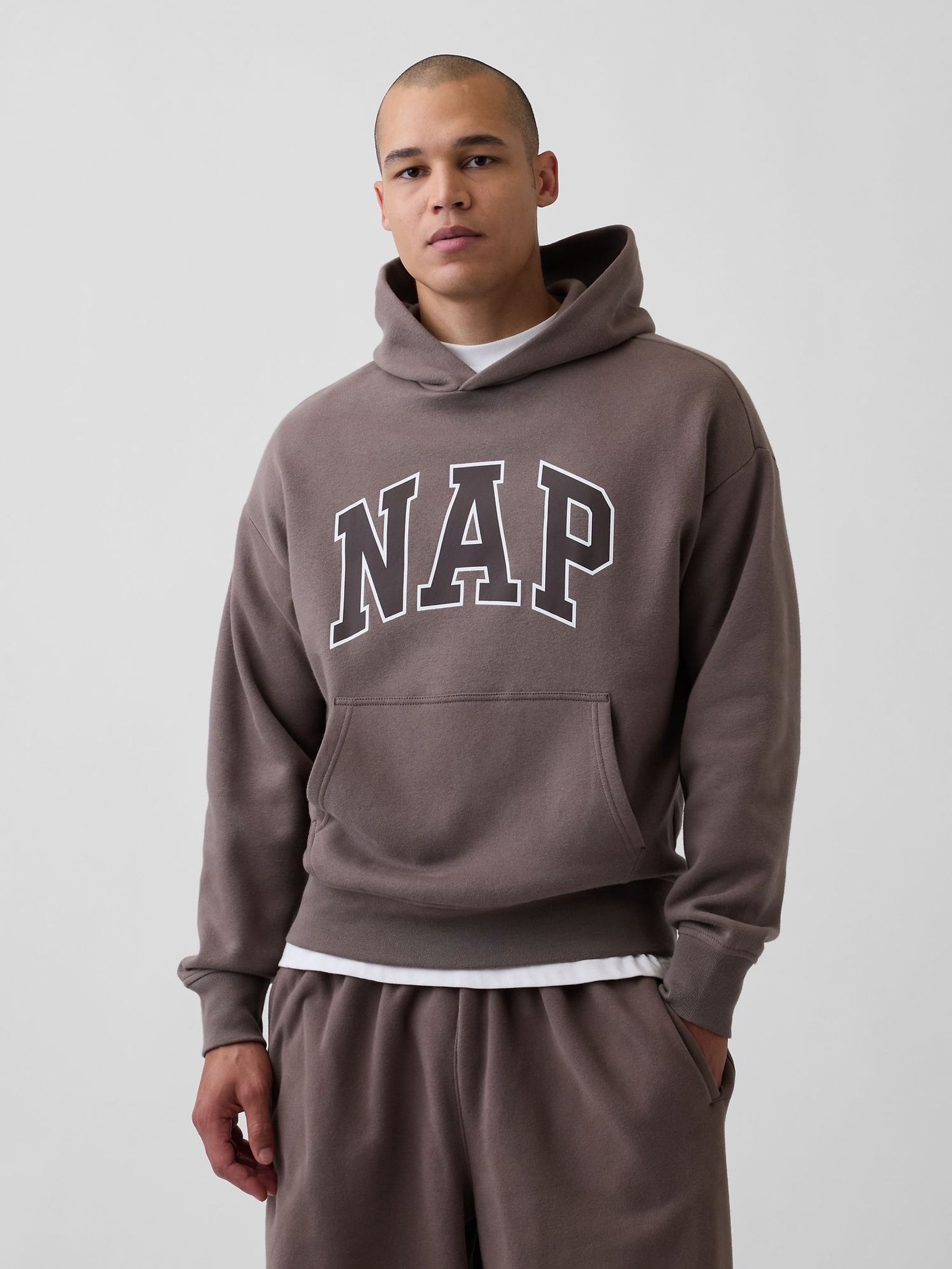 Brown - Regular Vintage Soft Nap Logo Hoodie
