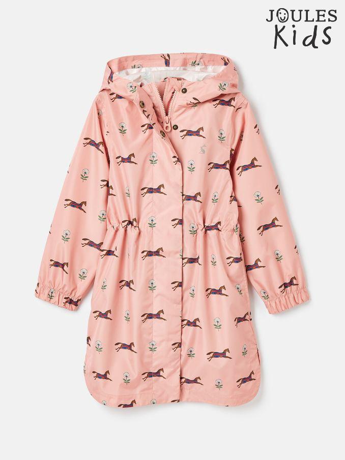 Girls' Rainford Pink Horse Waterproof Packable Raincoat With Hood (322532) | £25 - £27