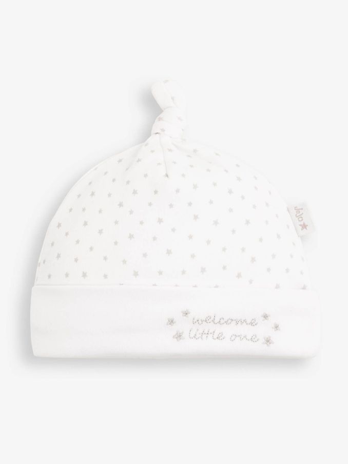 White Welcome Little One Baby Hat (324857) | £5