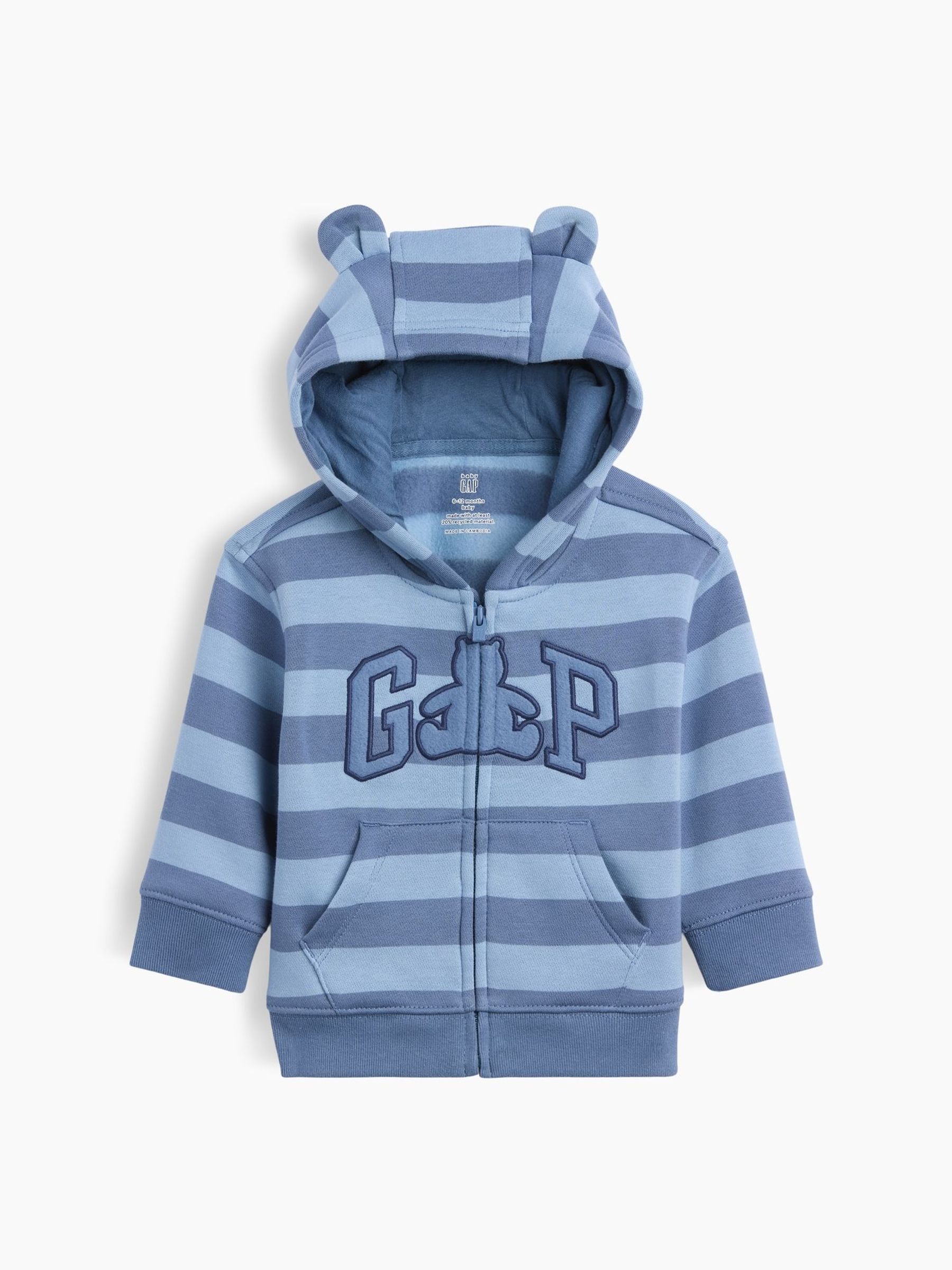 Blue Stripe - Vinstagesoft Brannan Bear Logo Zip-up Hoodie