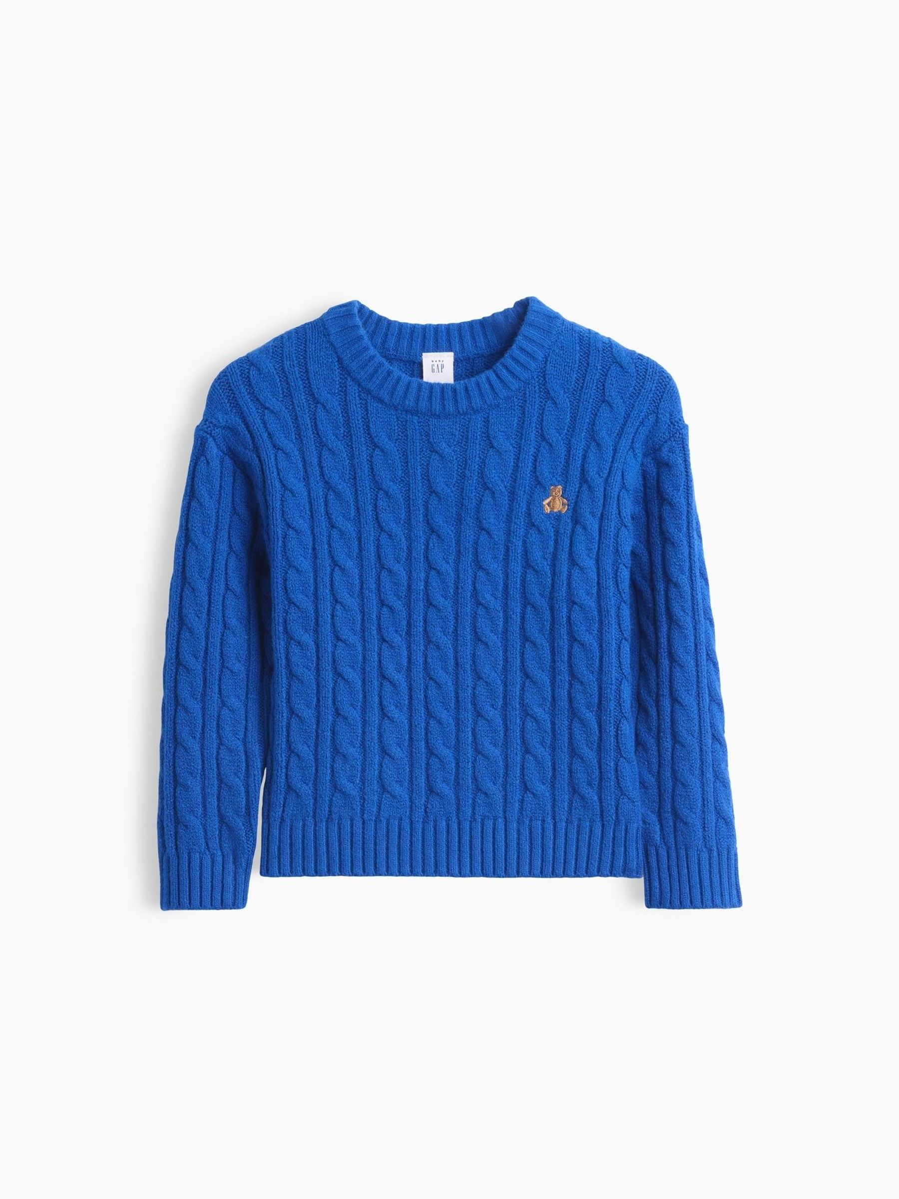 Blue - Cashsoft Cable-knit Jumper