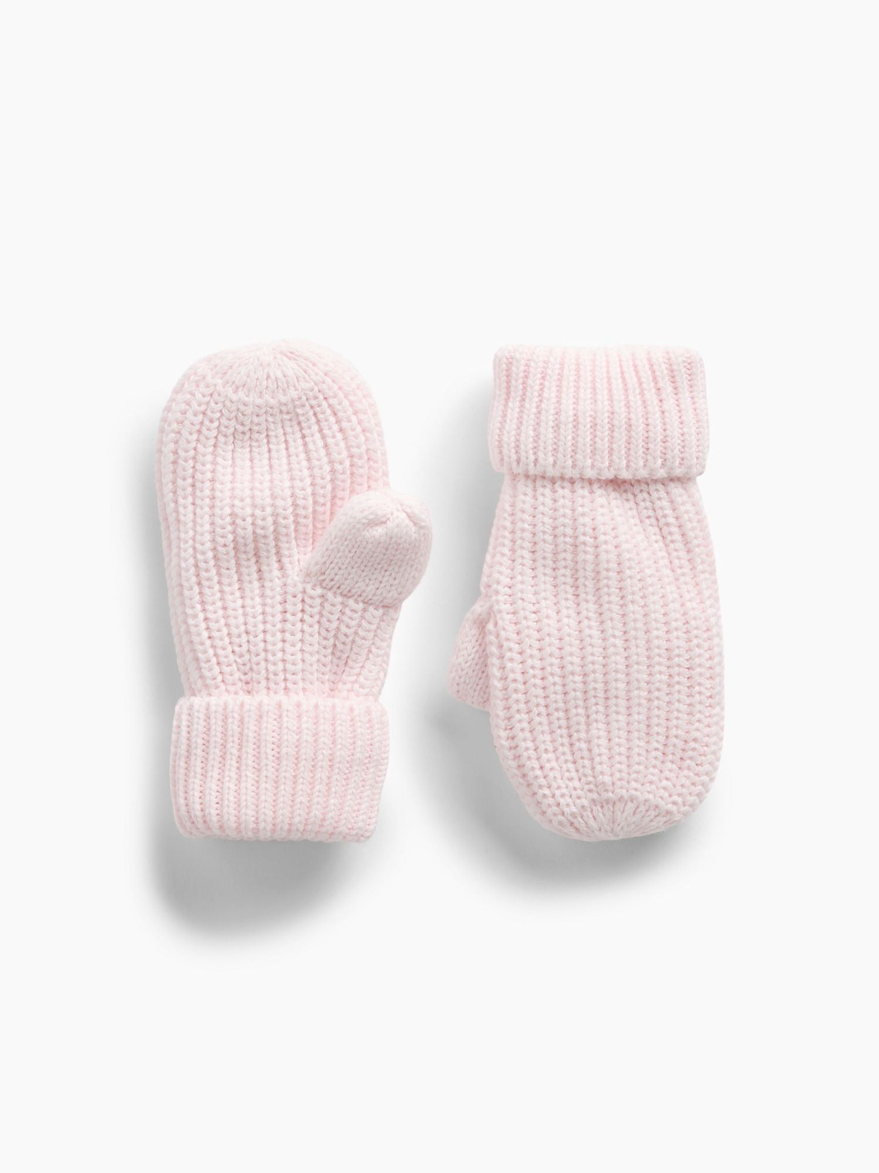 Pink - Ribbed Mittens