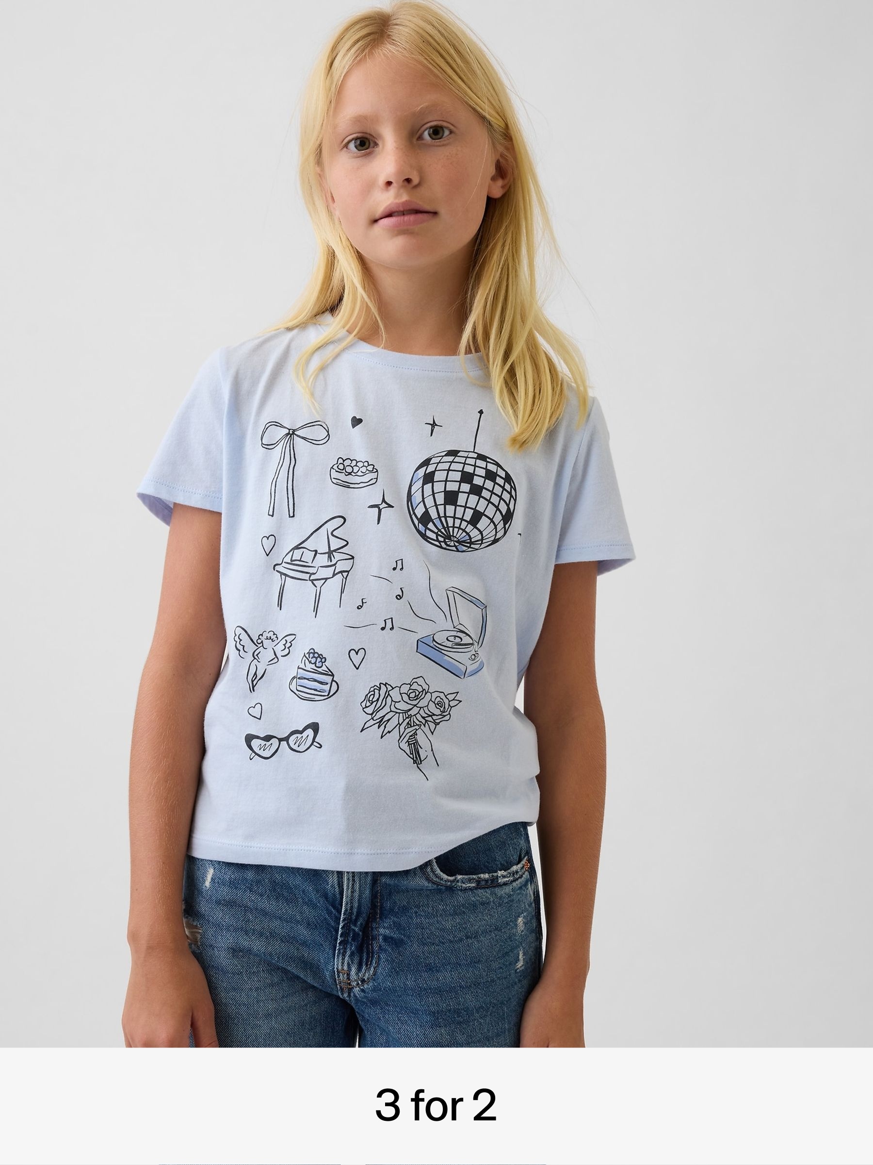 Blue - Graphic Short Sleeve T-shirt