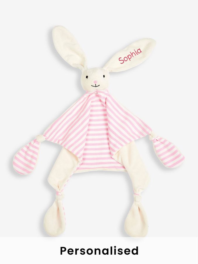 Personalised Rabbit Comforter in Pink (330100) | £18