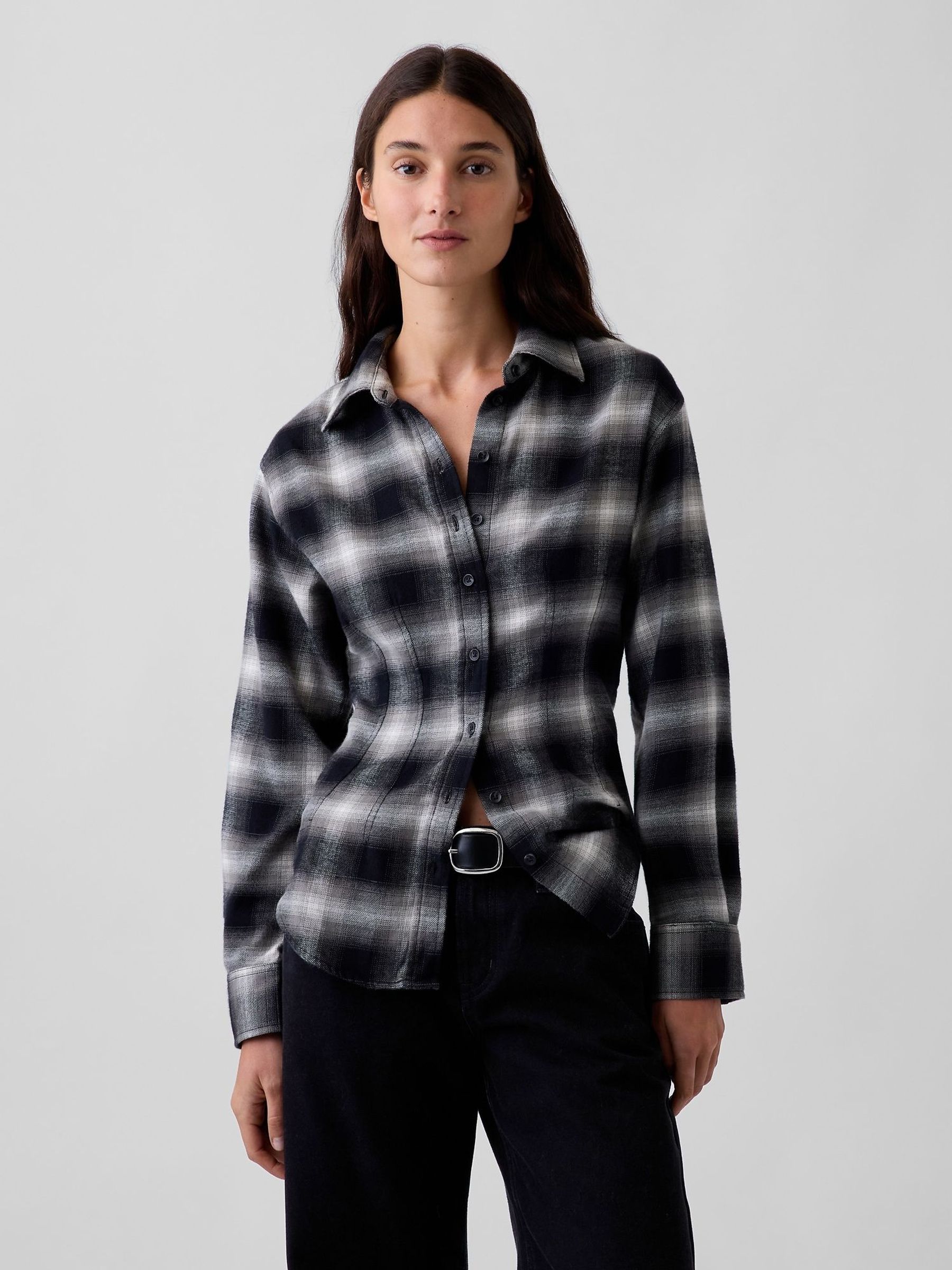 Black Check - Flannel Fitted Shirt