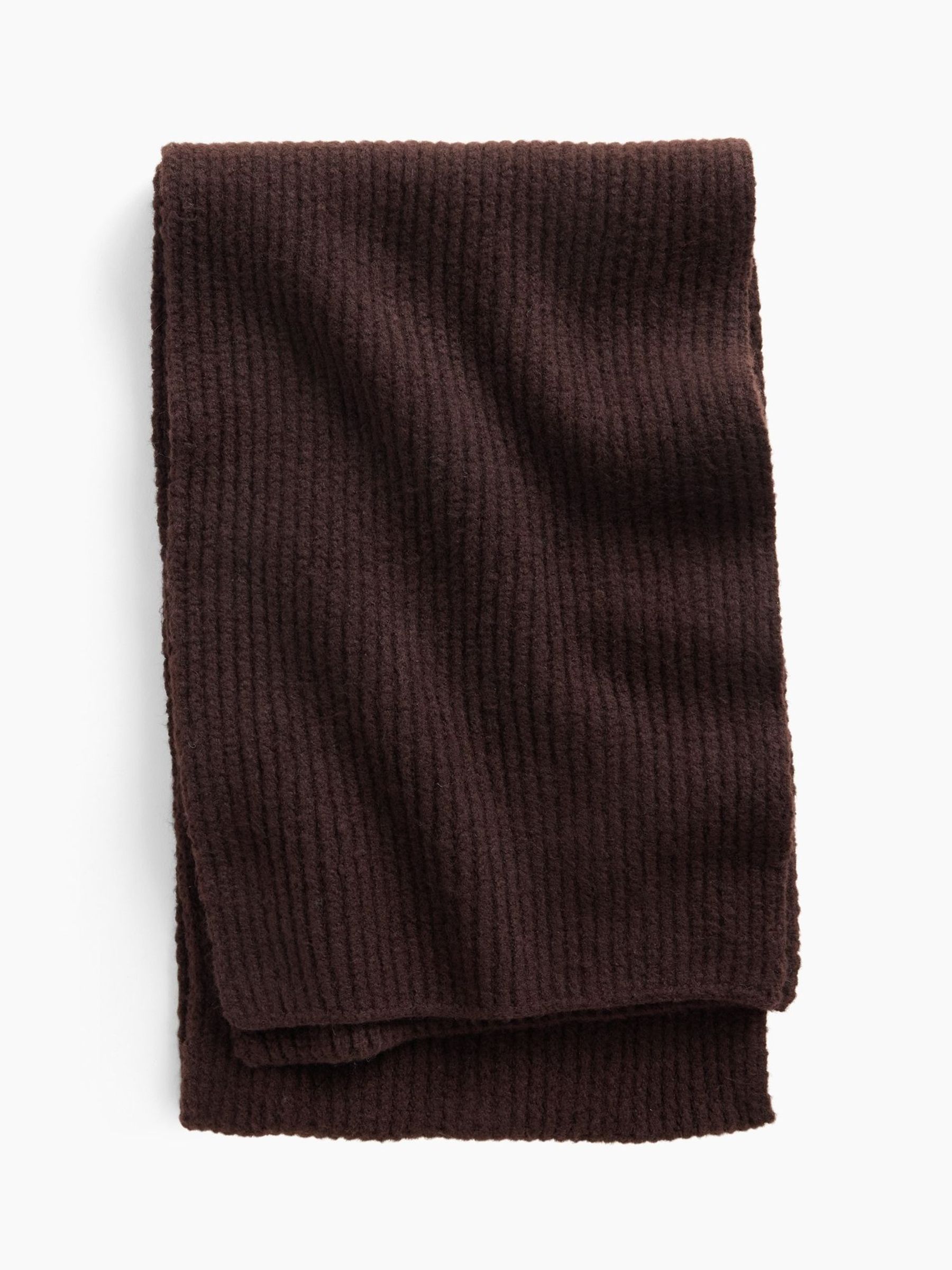 Dark Brown - Cashsoft Ribbed Scarf