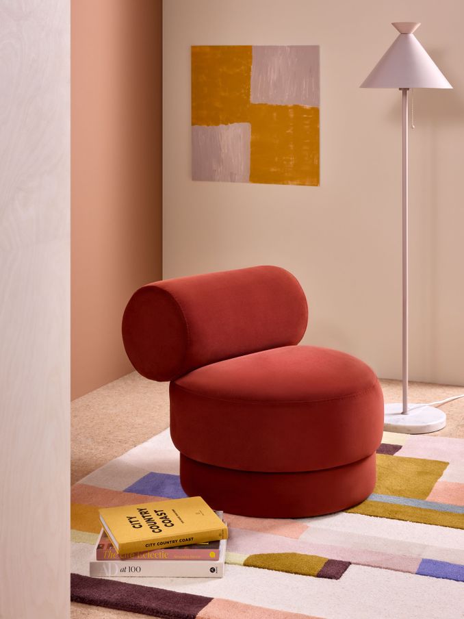 Selah Accent Chair in Rust Red Velvet (334605) | £325