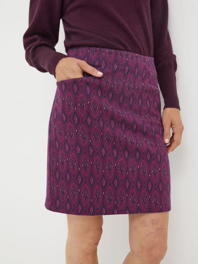Purple Jennie Ikat Geo Jersey Skirt (344276) | £20