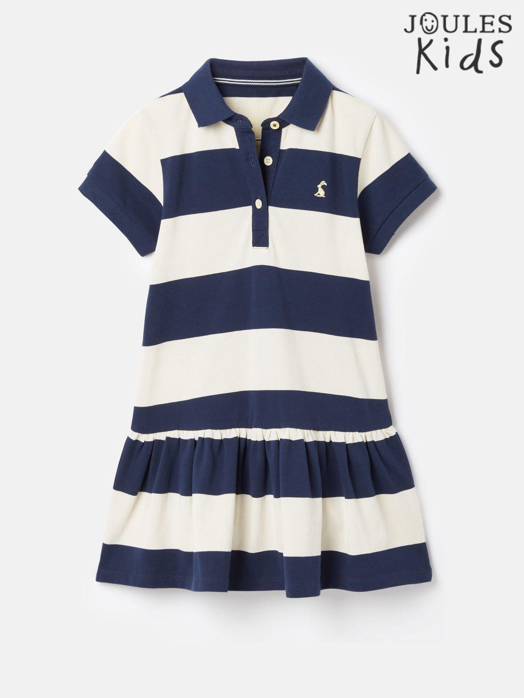 Girls' Orla Navy Stripe Polo Shirt Dress (346361) | £24 - £27