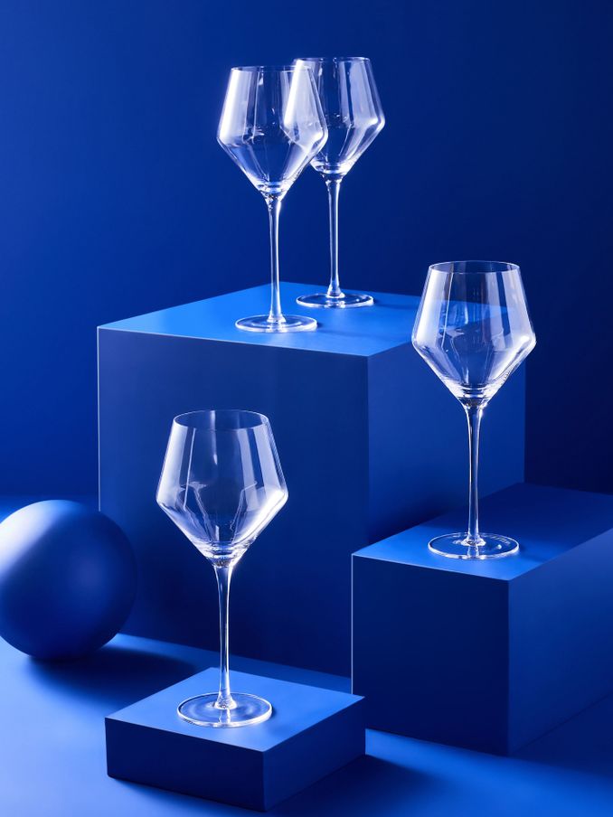 Velma Crystal Tapered Wine Glasses in Clear (360665) | £30
