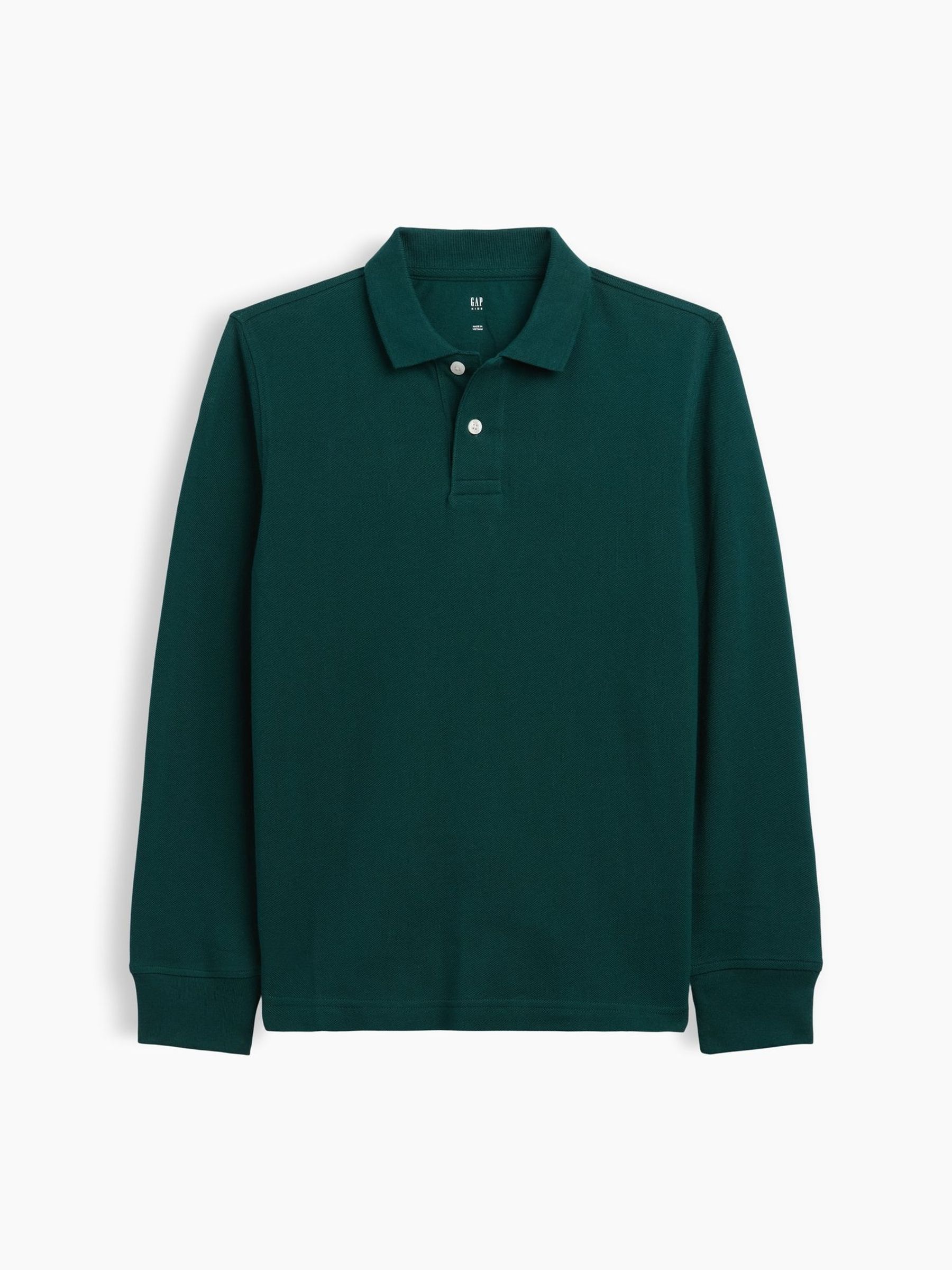 Green - Uniform Pique Long Sleeve Polo Shirt
