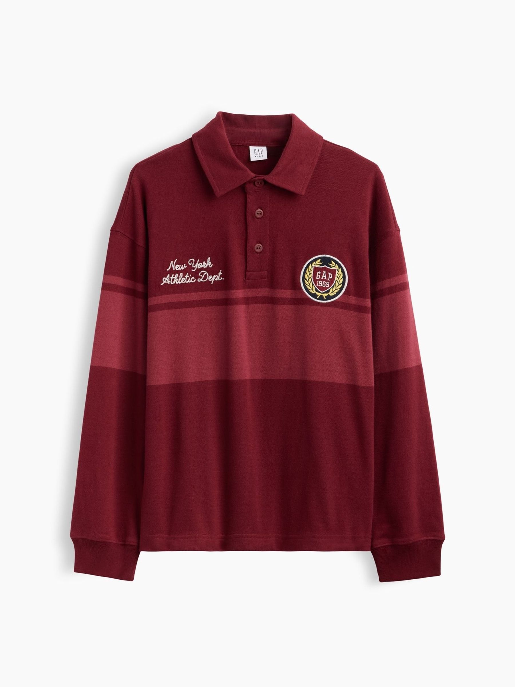 Red - Relaxed Logo Long Sleeve Polo Shirt
