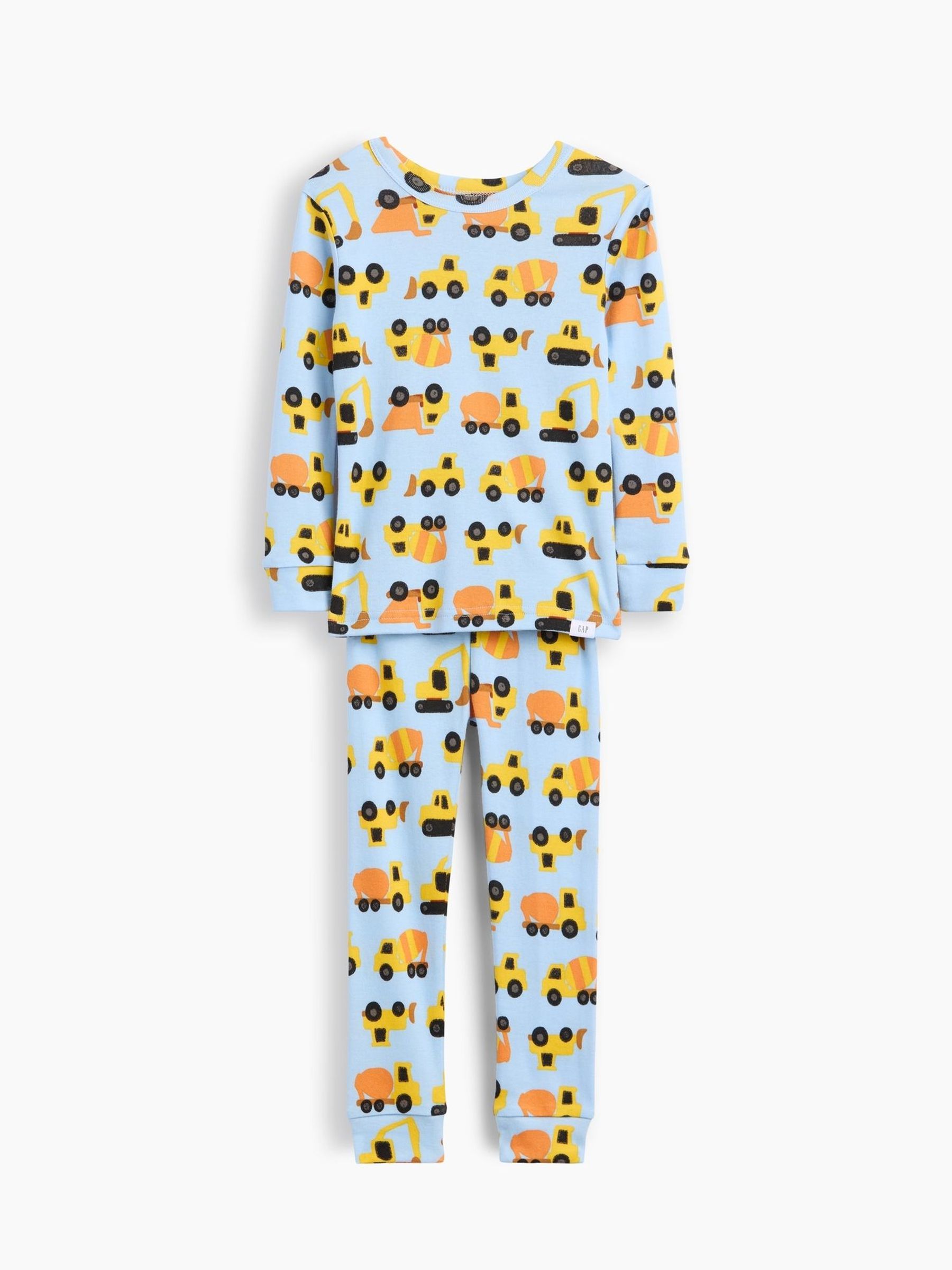 Blue - Brushed Cotton Construction Truck Pyjamas Set