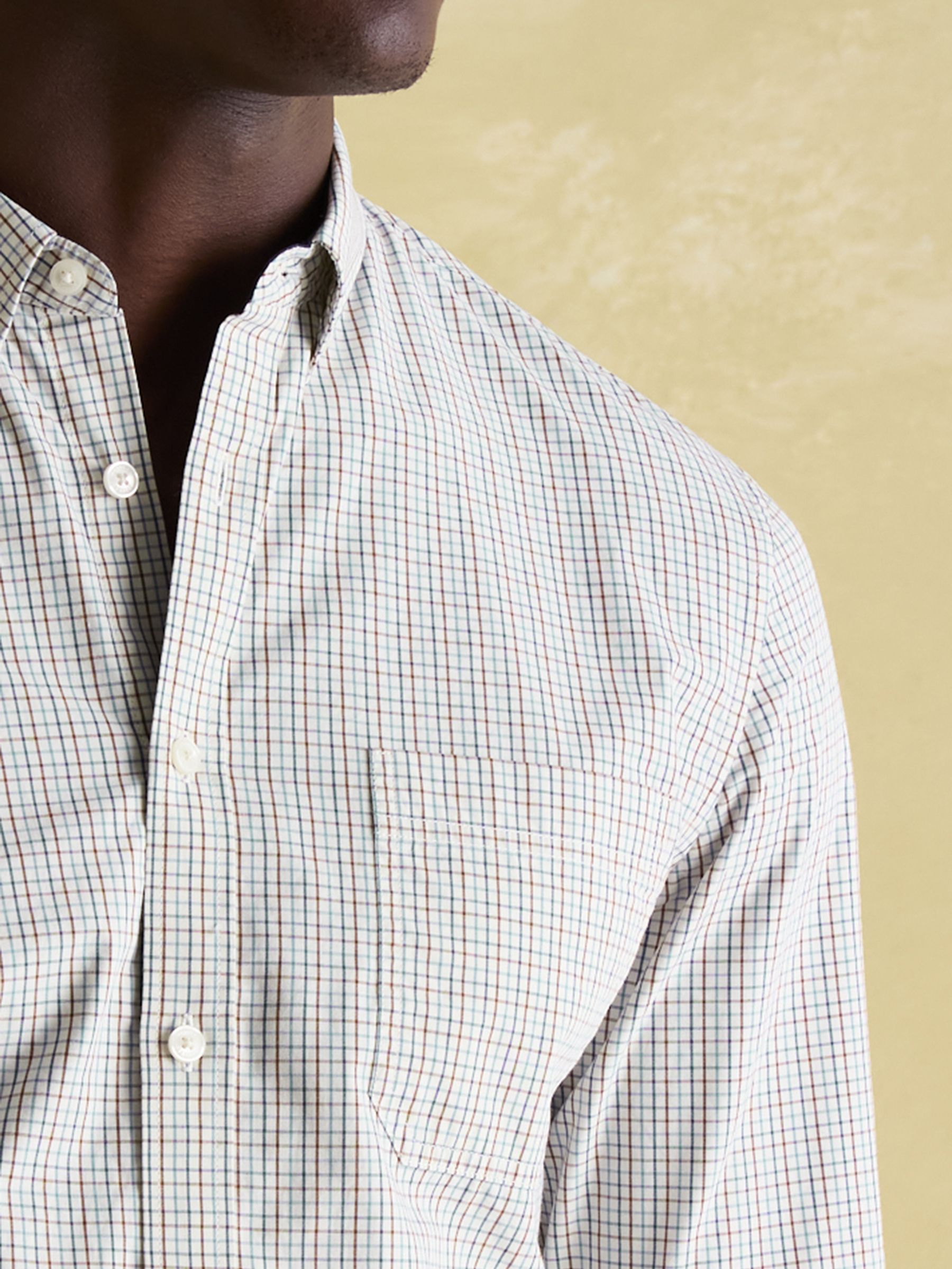 Abbott Blue/Brown Cotton Poplin Shirt (376785) | £19