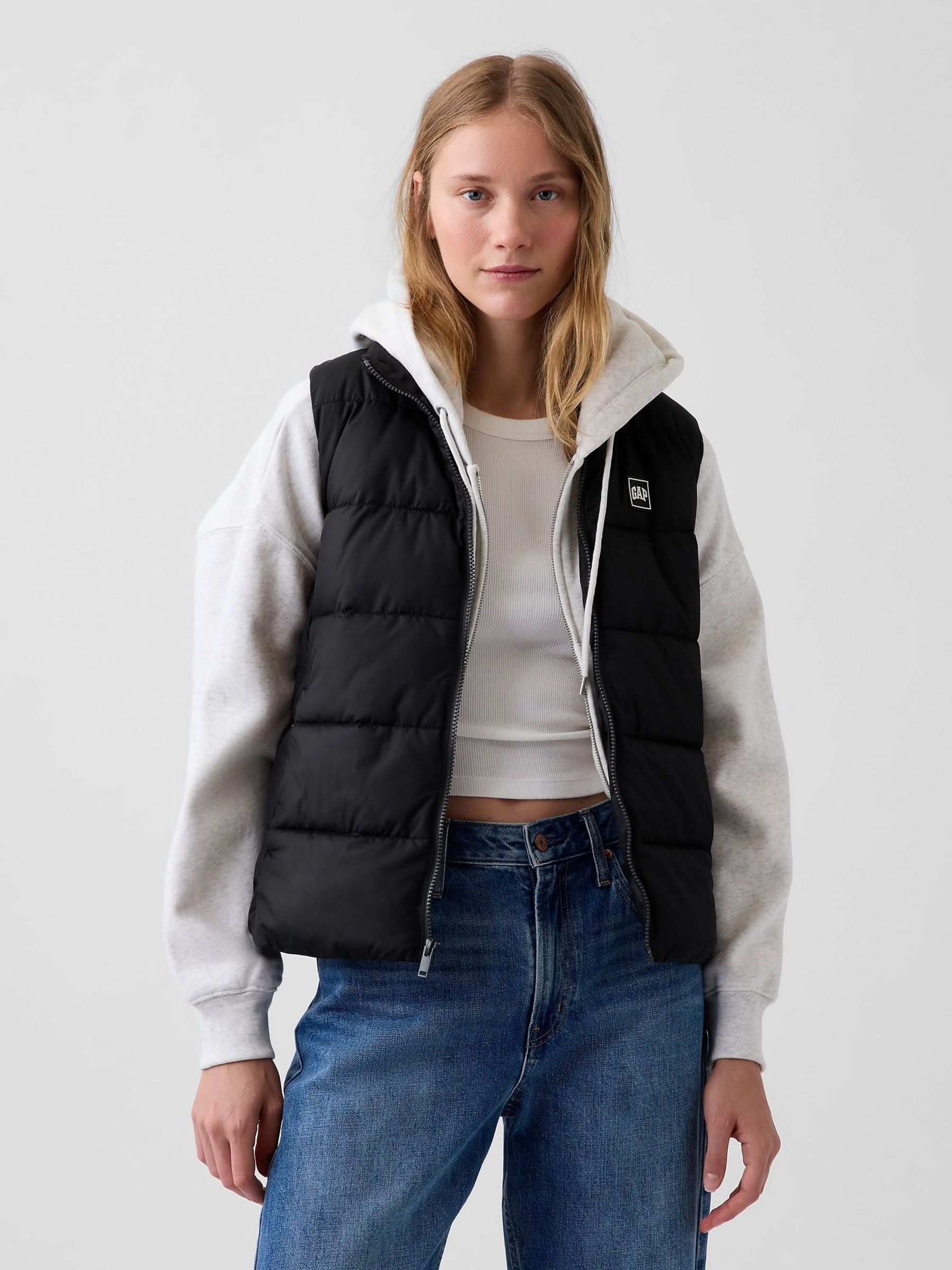 Black - Relaxed Puffer Gilet