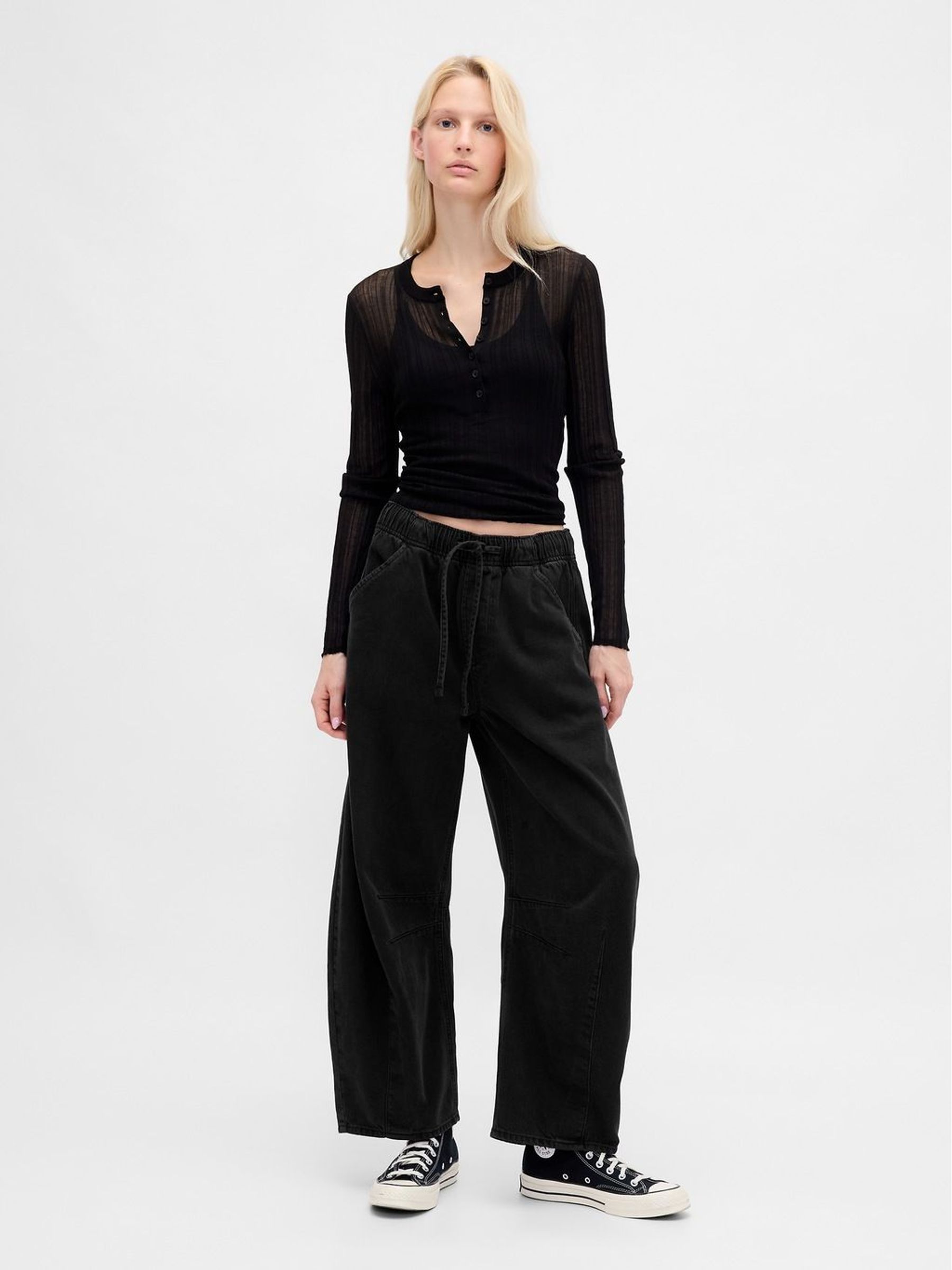Black - Mid Rise Ultrasoft Easy Horseshoe Jeans