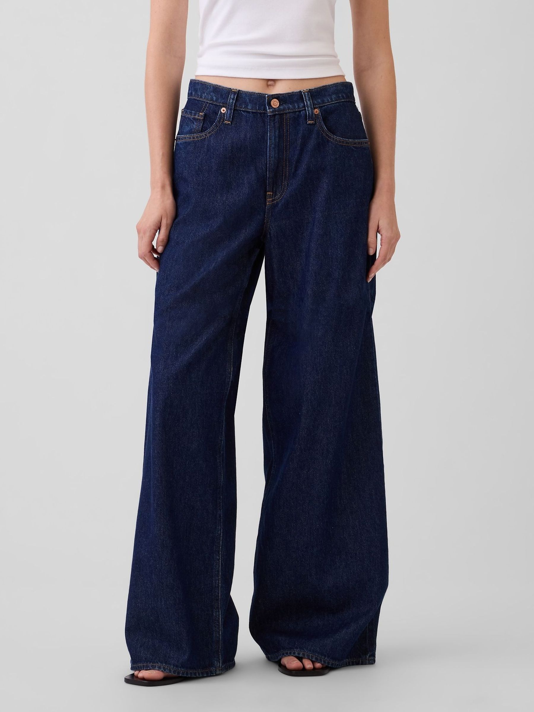 Blue - Low Slung Extra Baggy Jeans