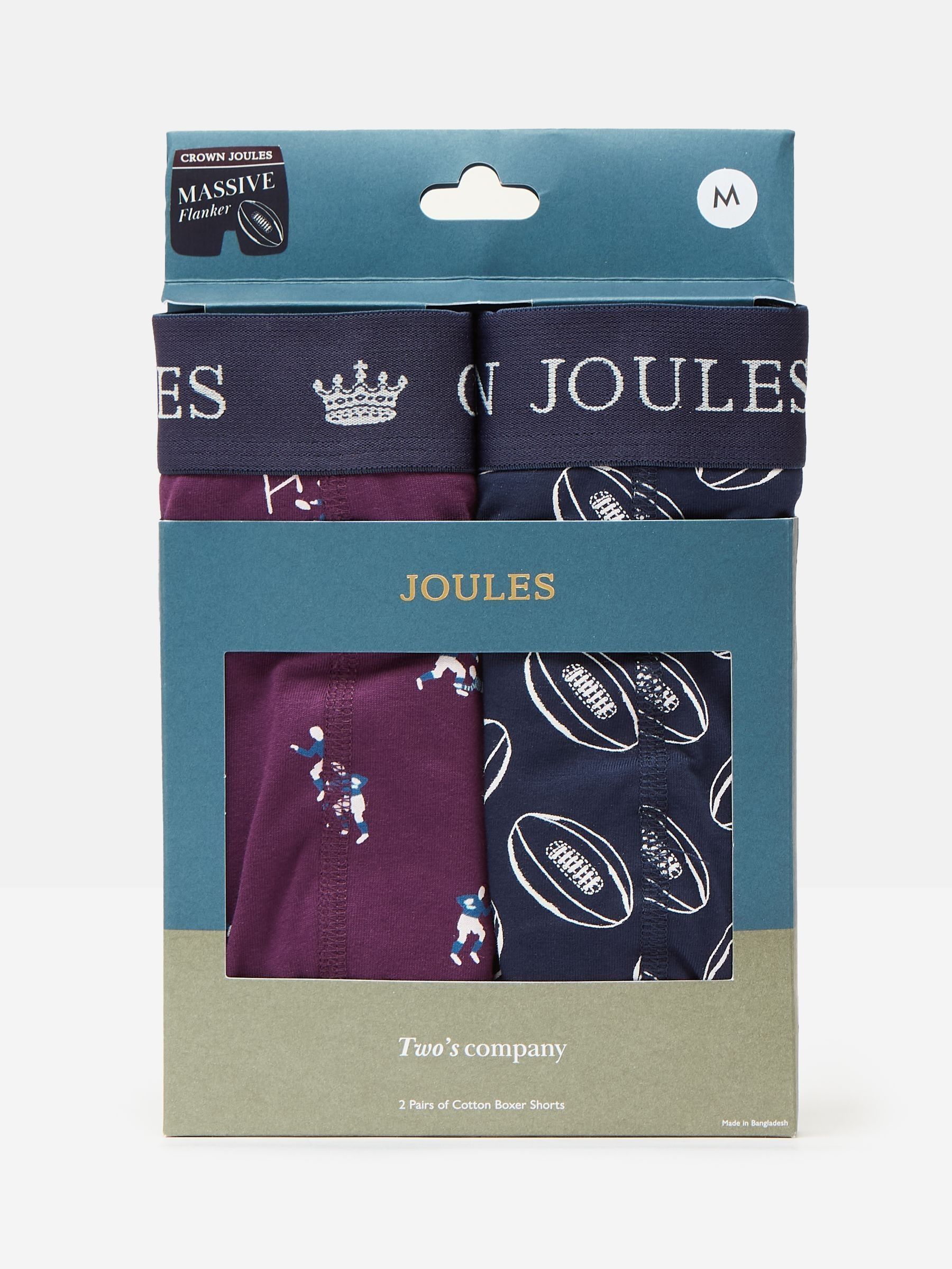 Crown Joules Navy/Purple Pack of Two Cotton Boxers (382905) | £20