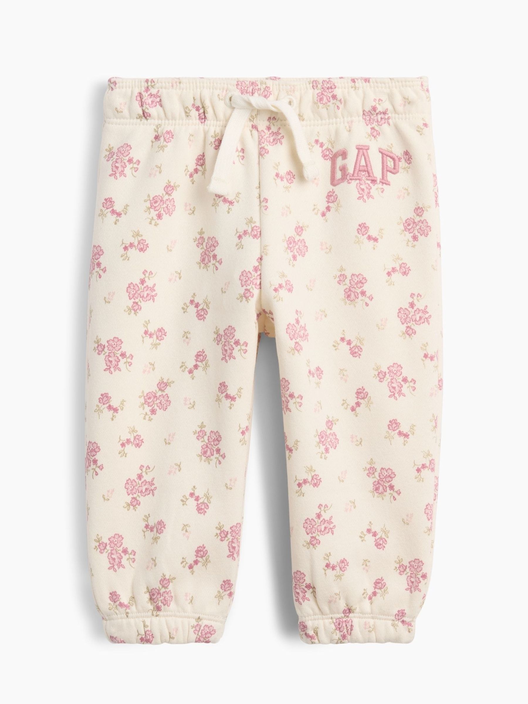 Cream Floral - Baby Vintagesoft Logo Joggers